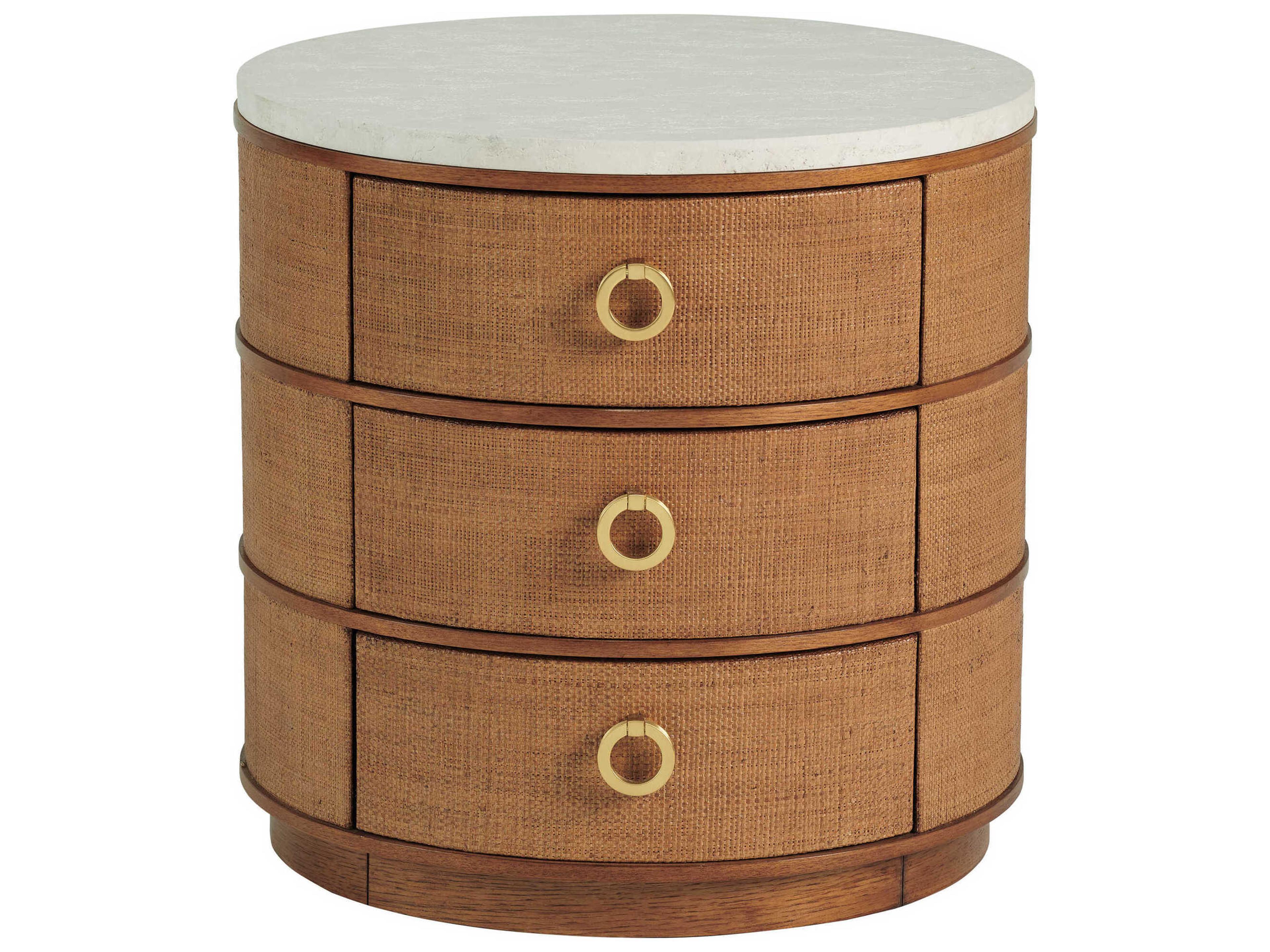 Palm Desert Banning Raffia Round End Table