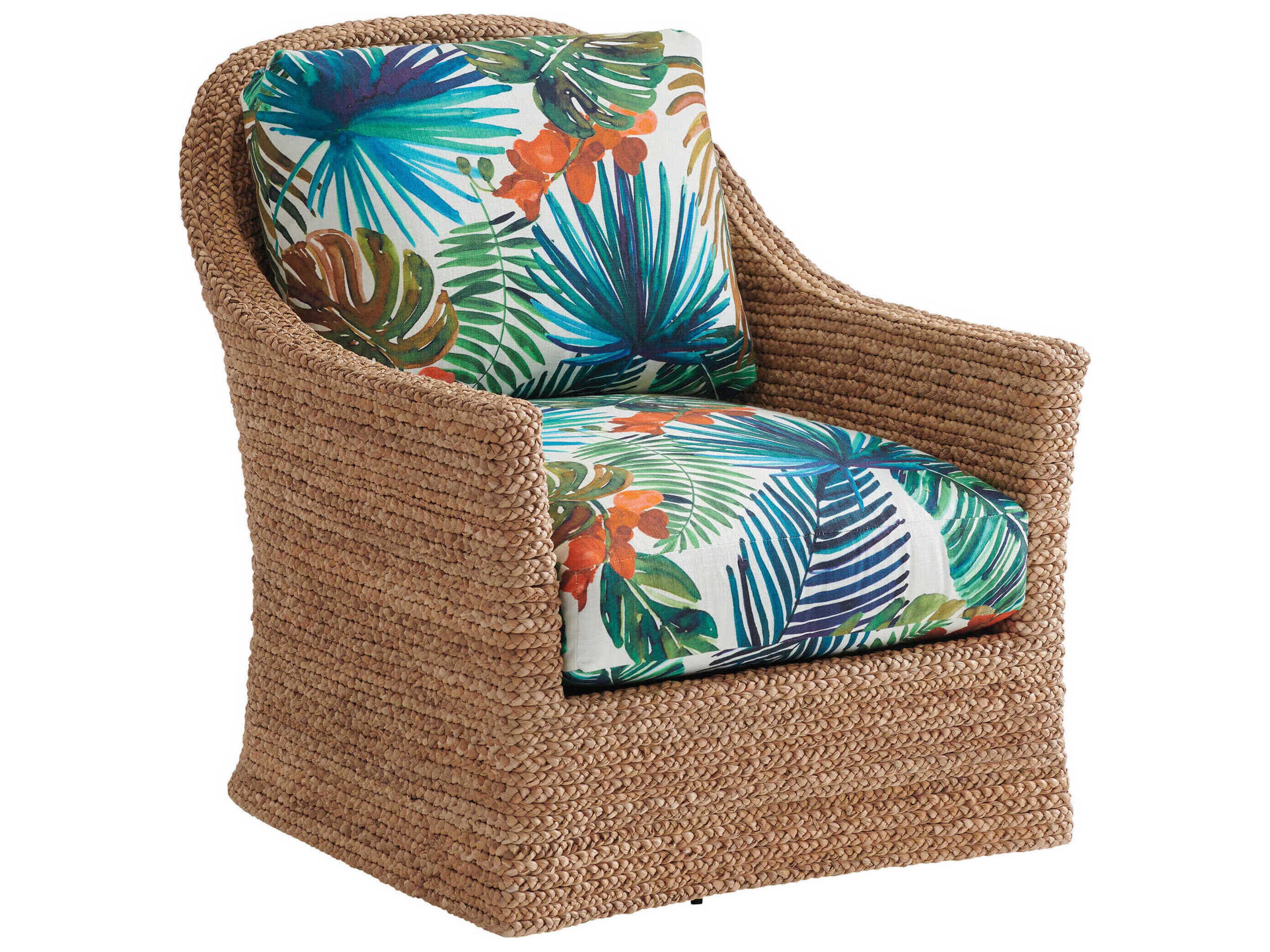 Palm Desert Swivel Brown Fabric Soren Accent Chair