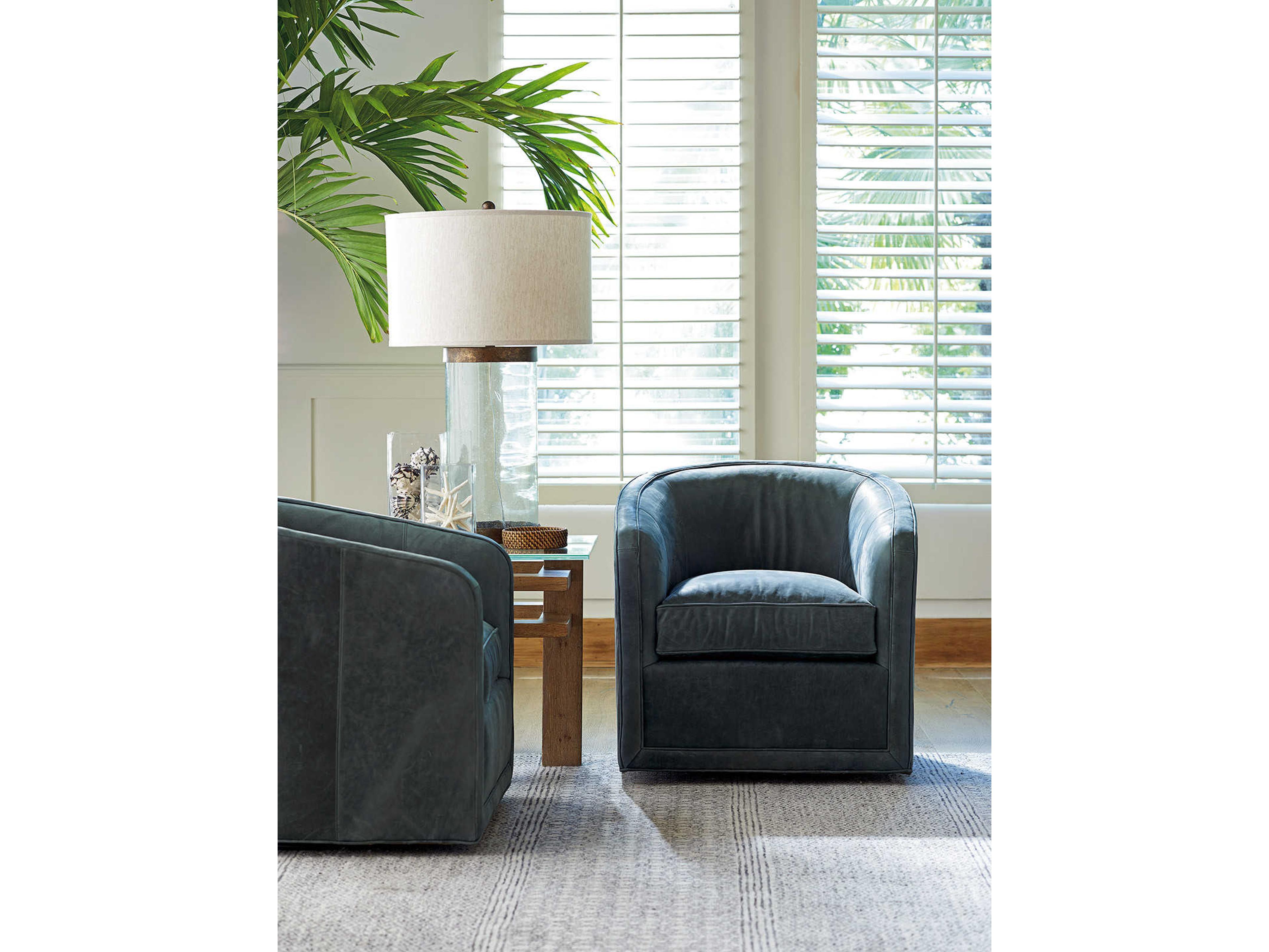 Tommy Bahama Los Altos Swivel Leather Accent Chair