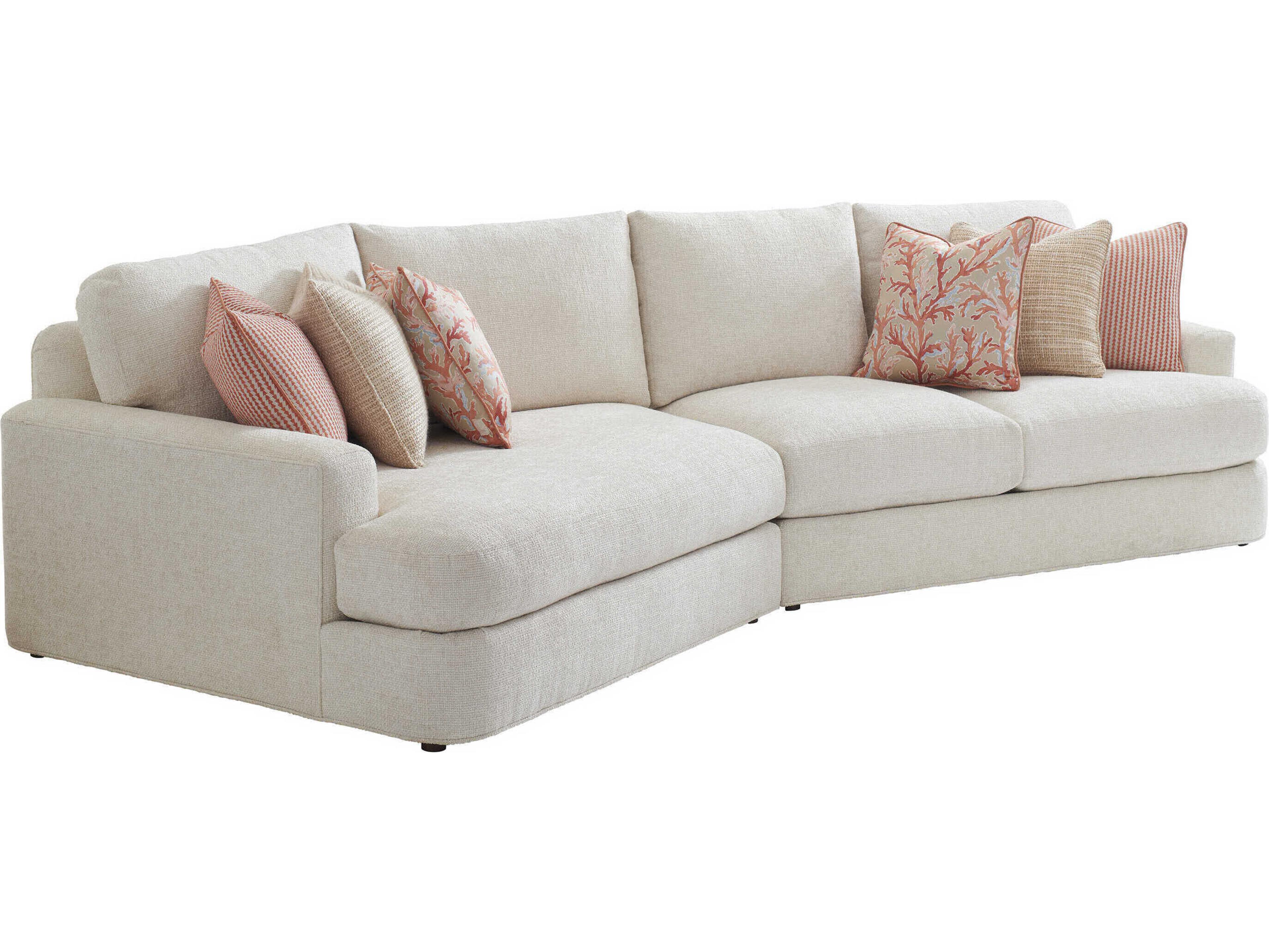 Palm Desert White Upholstered LAF Lansing Sectional Sofa