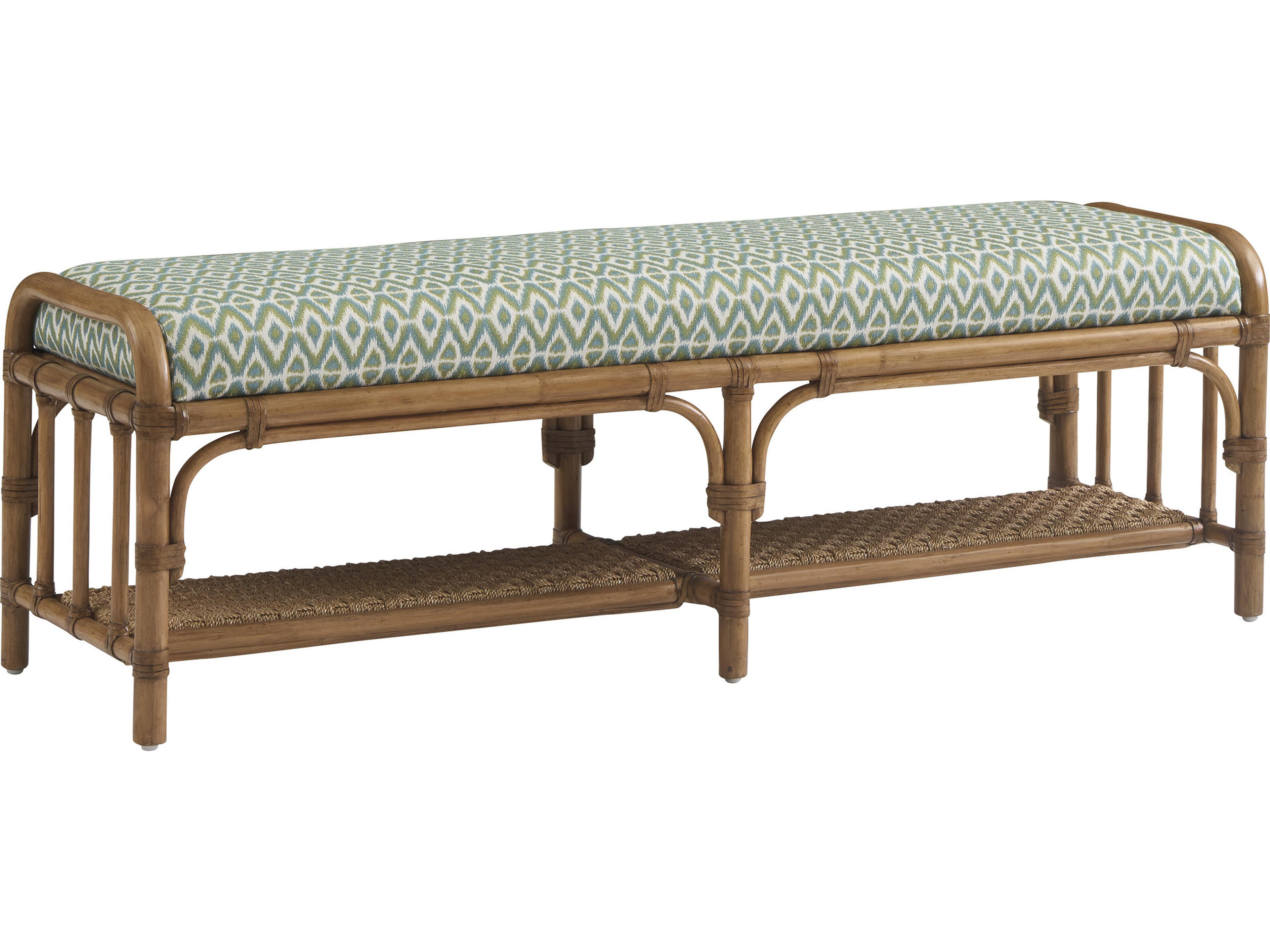 Key Biscayne Green Upholstered Accent Bench