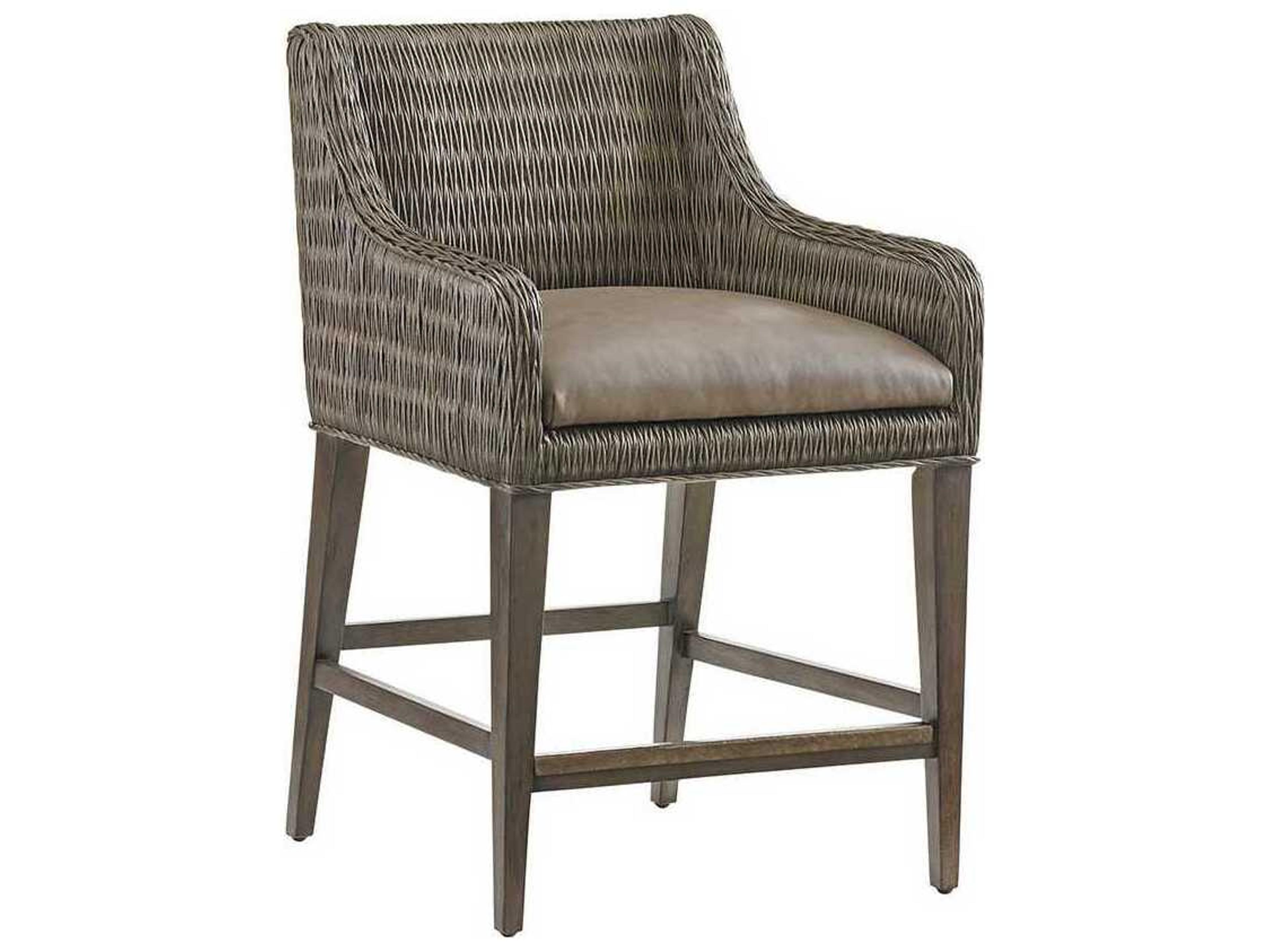 Cypress Point Turner Woven Leather Counter Stool