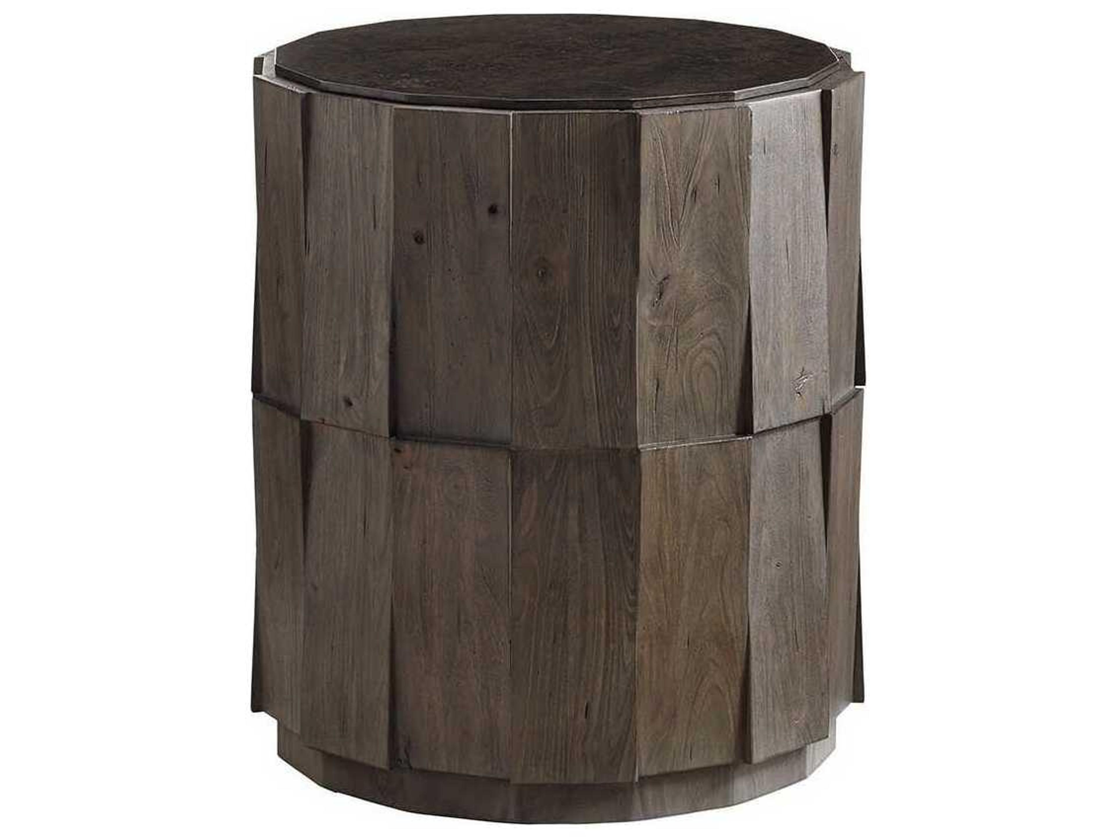 Cypress Point Everett Round Travertine Round End Table