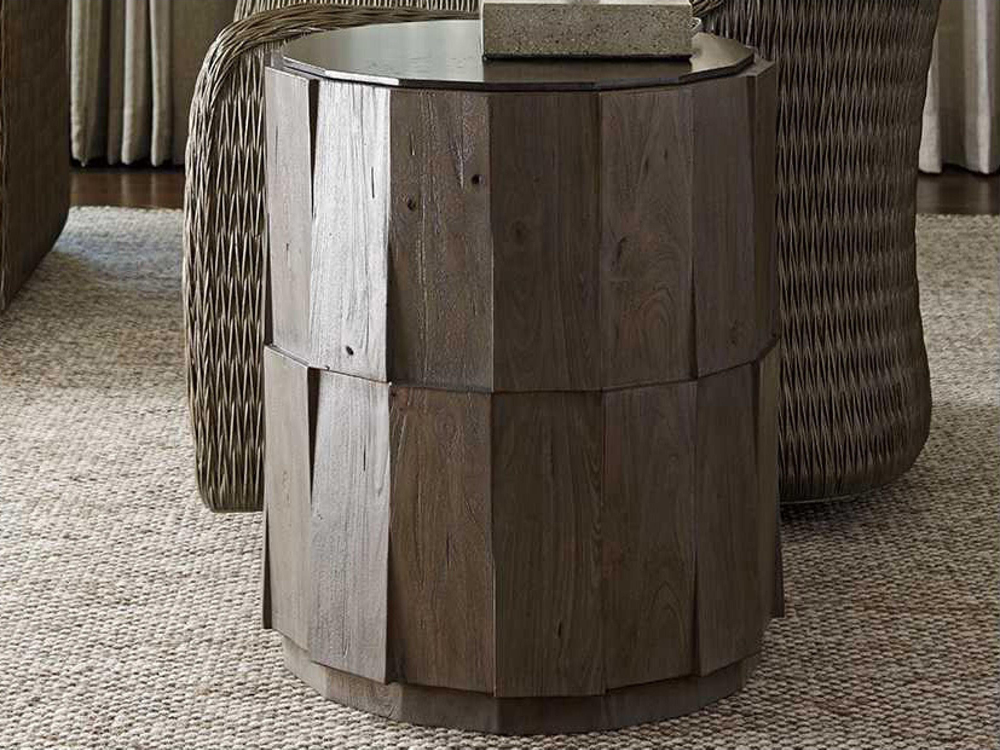 Tommy Bahama Cypress Point Everett Round Travertine Round End Table