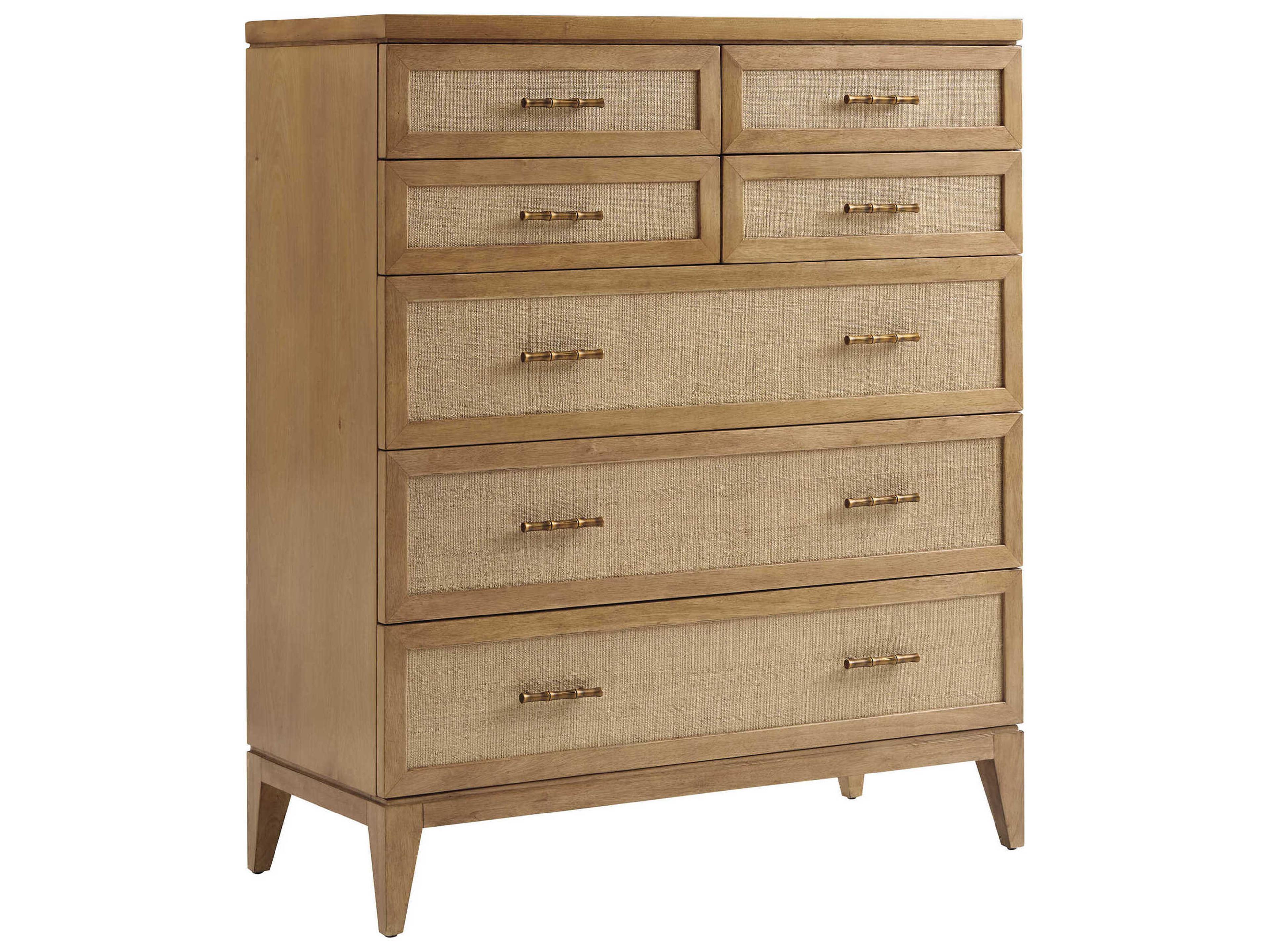 Key Biscayne Brown Bamboo Wood Accent Chest