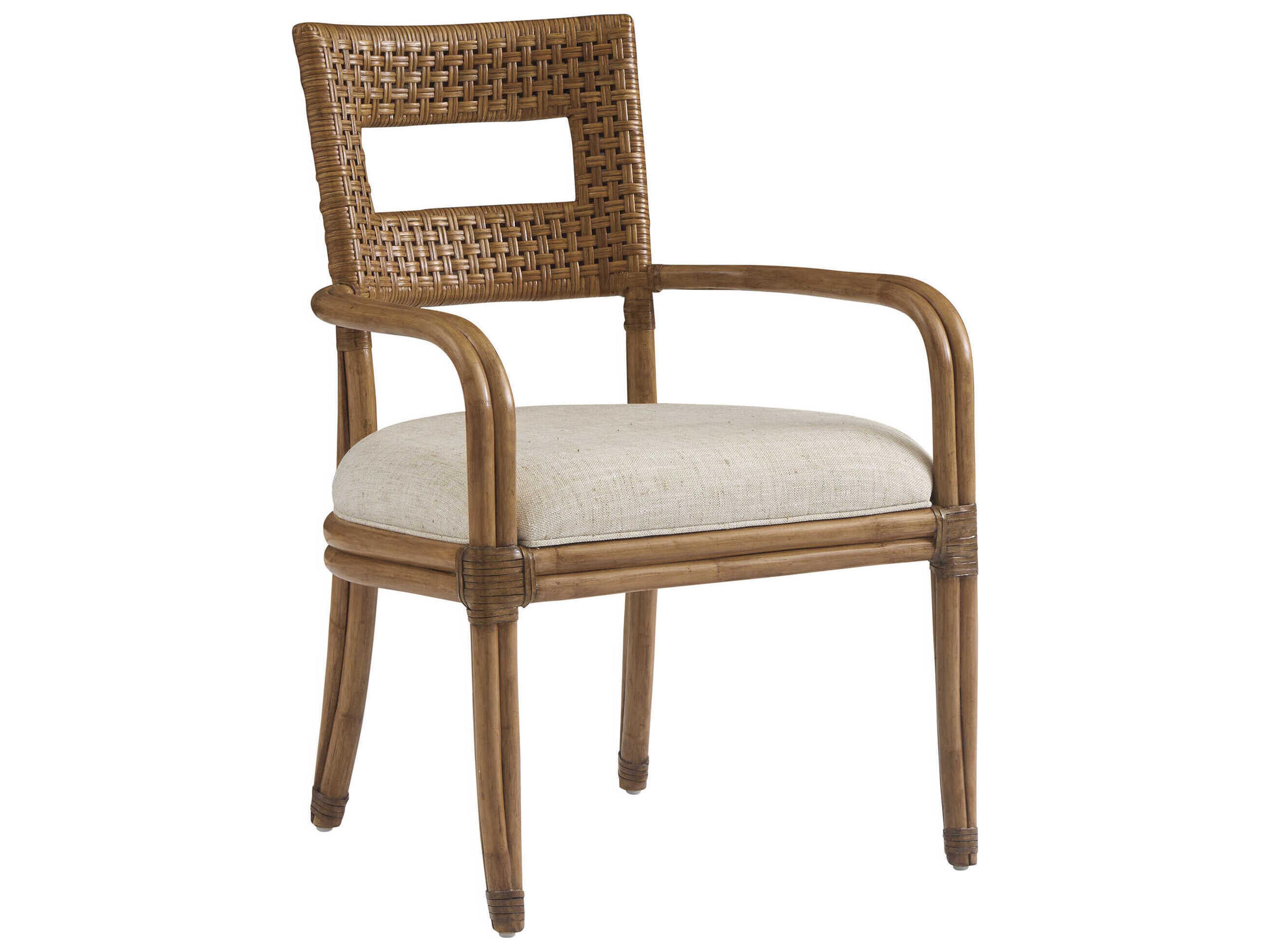 Key Biscayne Beige Upholstered Arm Dining Chair
