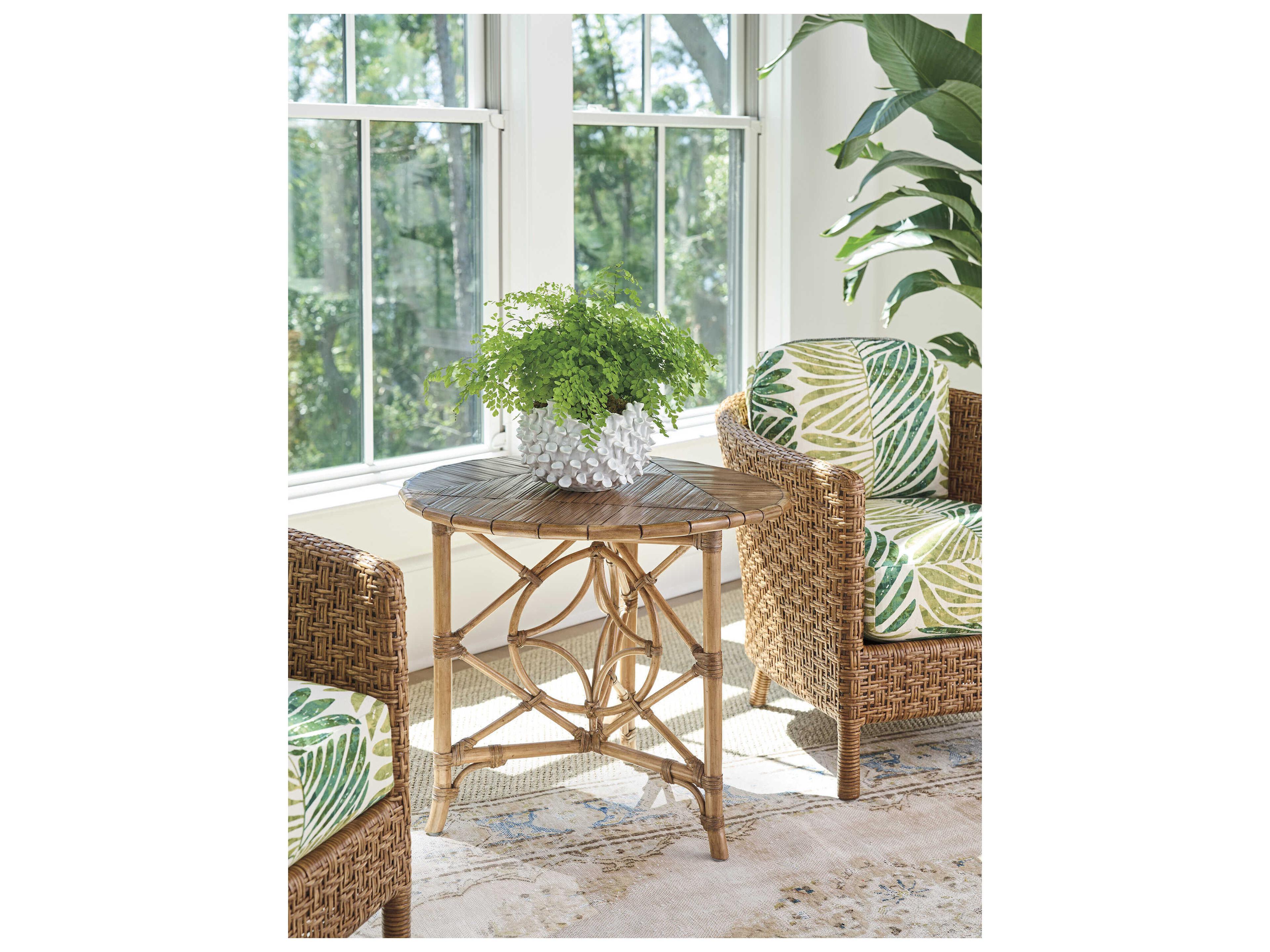 Tommy Bahama Key Biscayne Round Bamboo End Table
