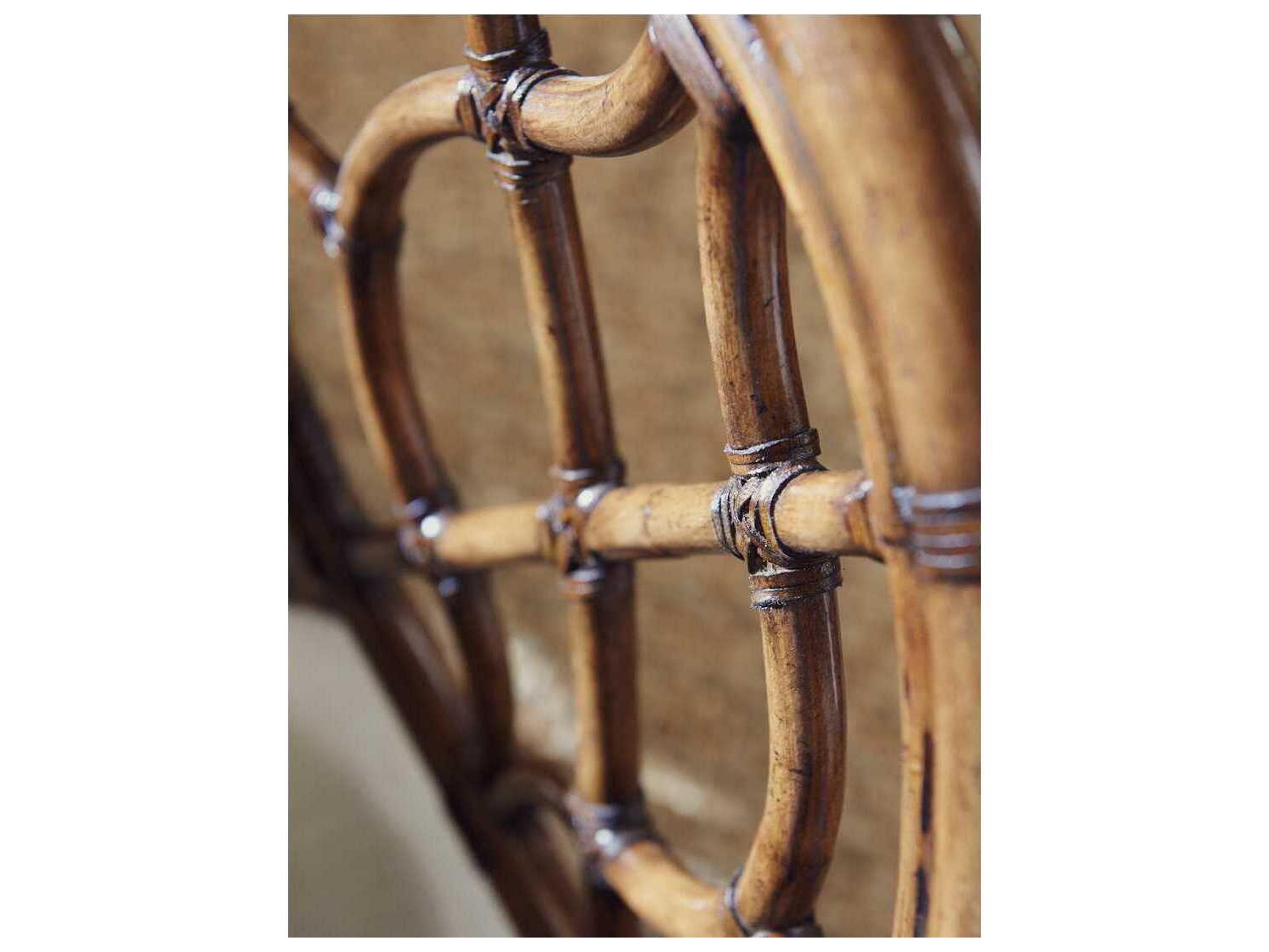 Tommy Bahama Bali Hai Rattan White Upholstered Armless Dining Chair