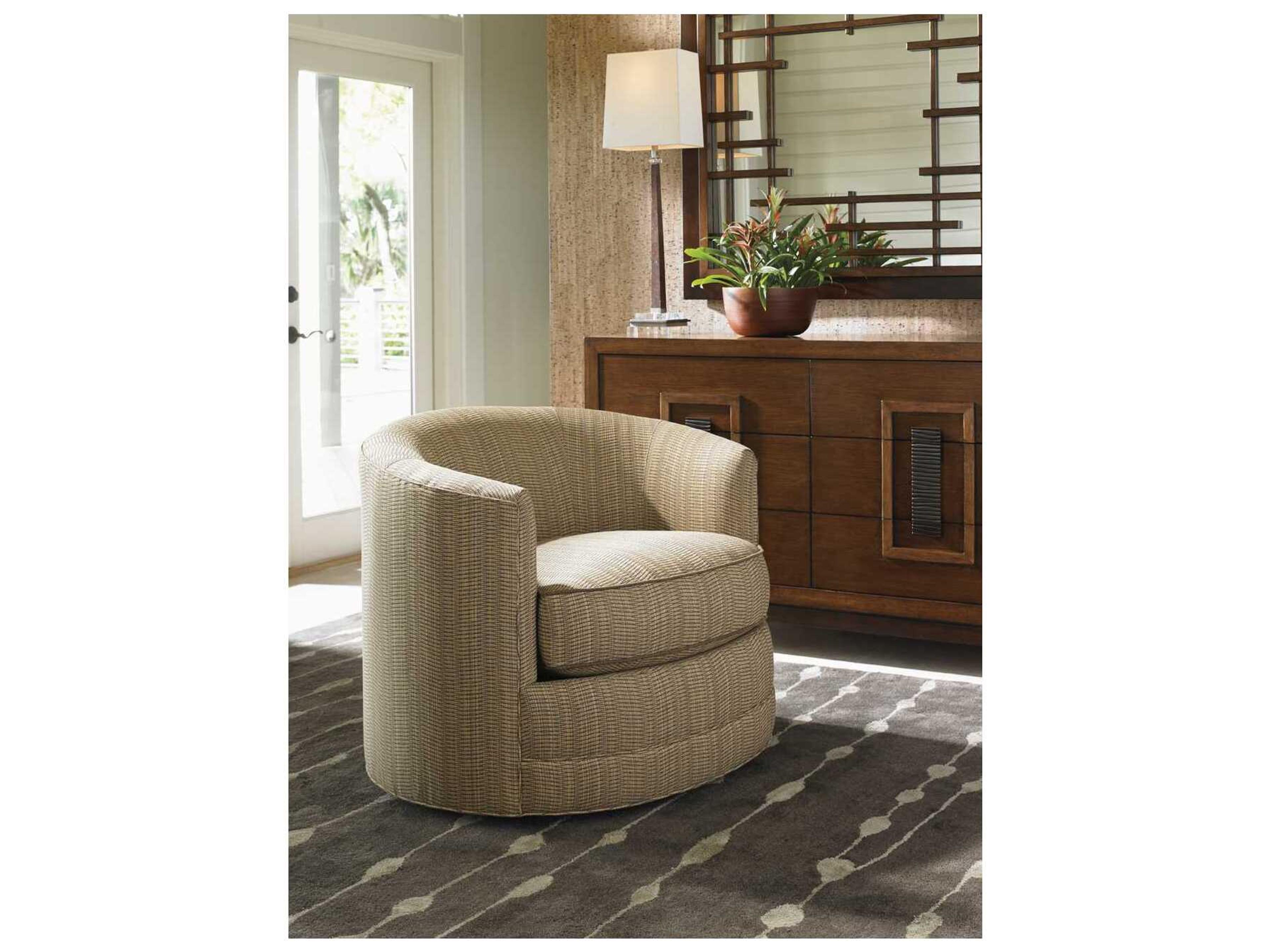 Tommy Bahama Island Fusion Tight Back Kava Swivel Club Chair
