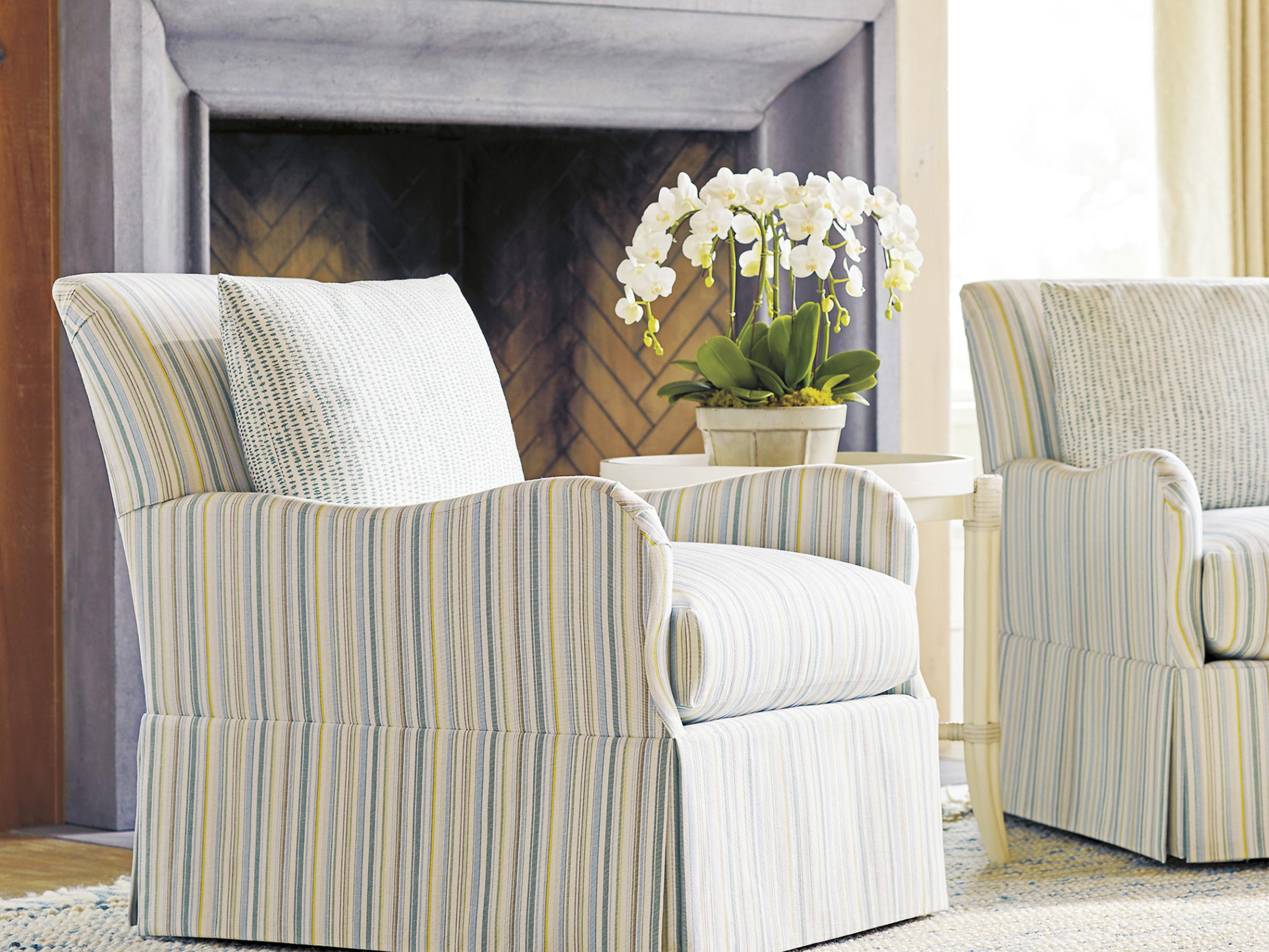 Tommy Bahama Ocean Breeze Palm Frond Swivel Accent Chair