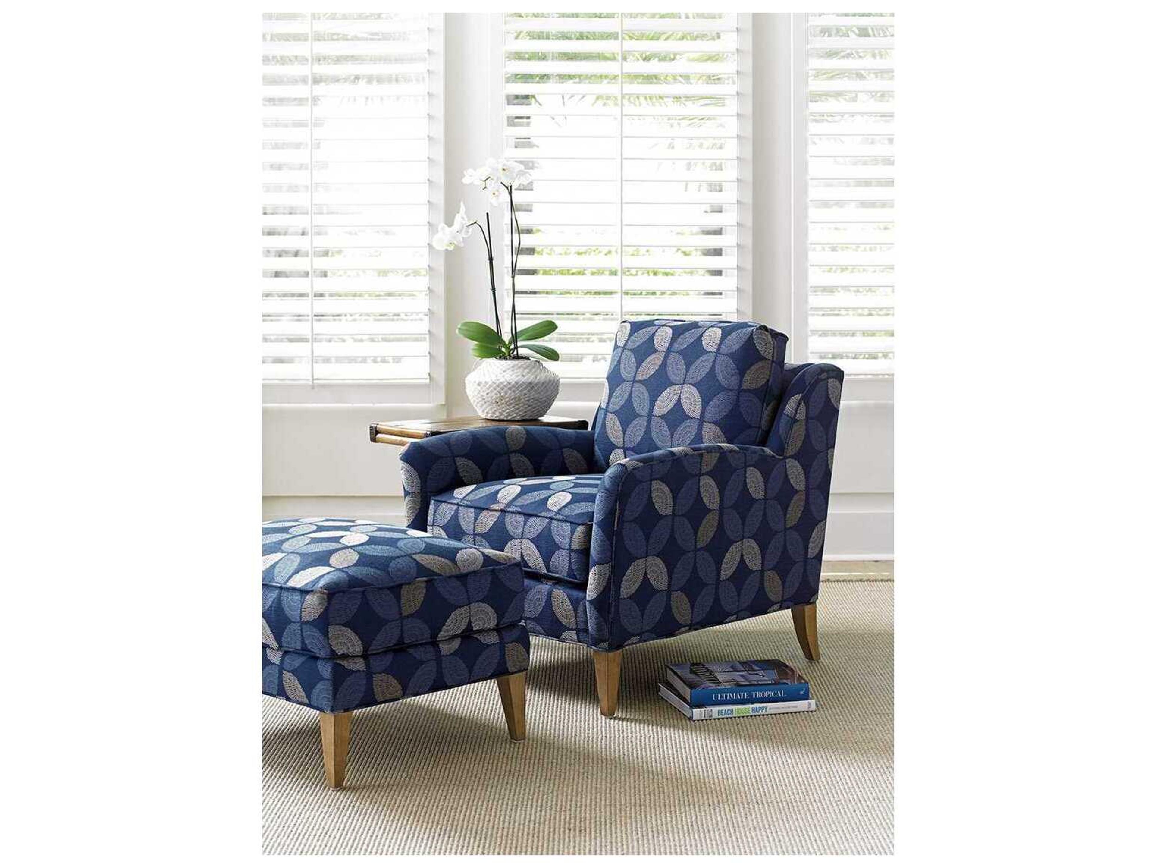 Twin Palms Chair and Ottoman Set