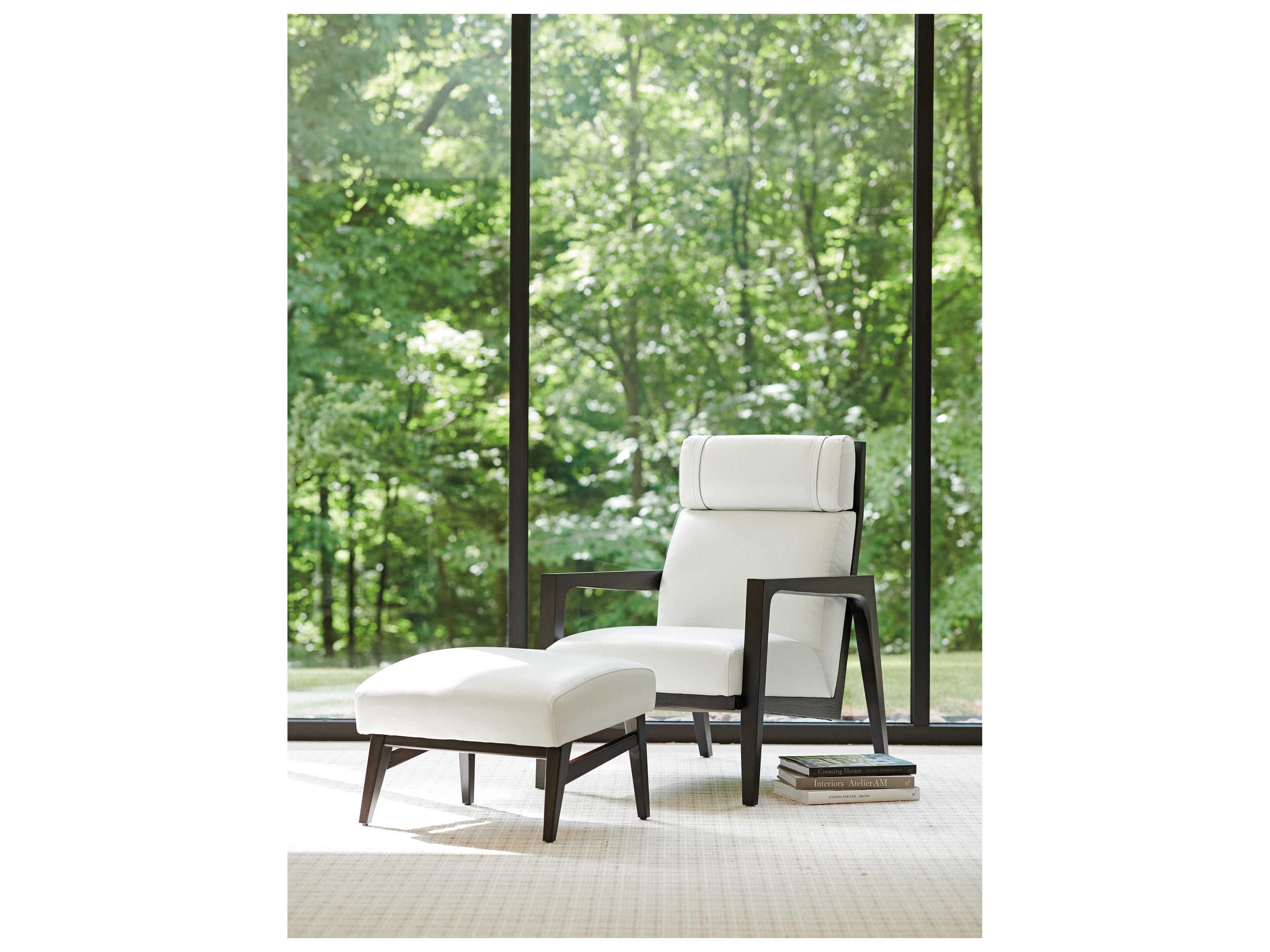 Tommy Bahama Palm Desert Gray Leather Accent Chair