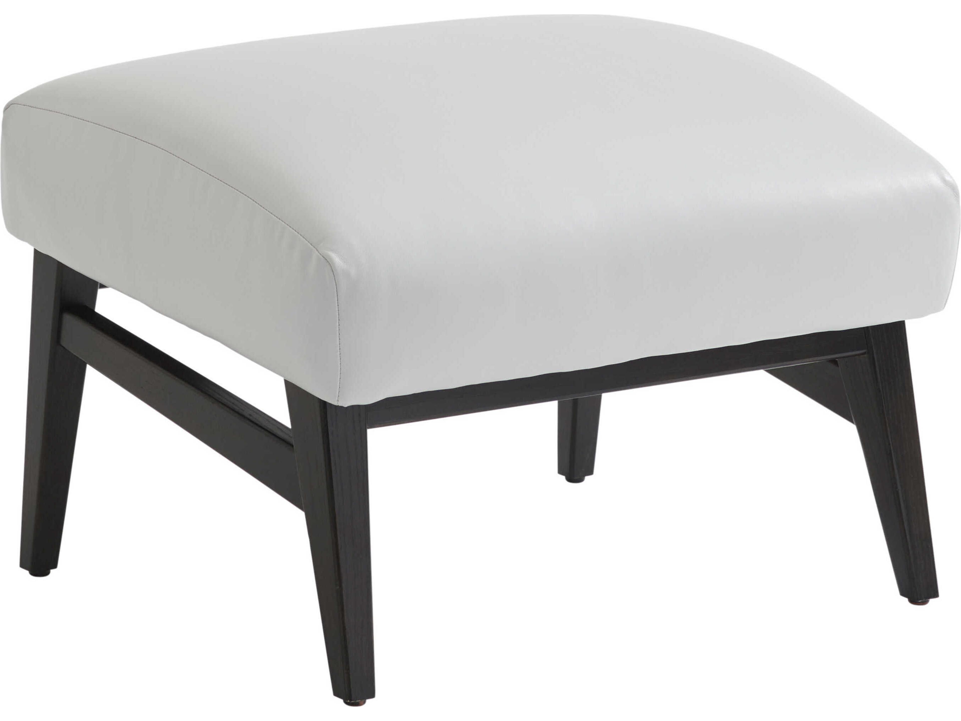 Palm Desert Gray Leather Ottoman
