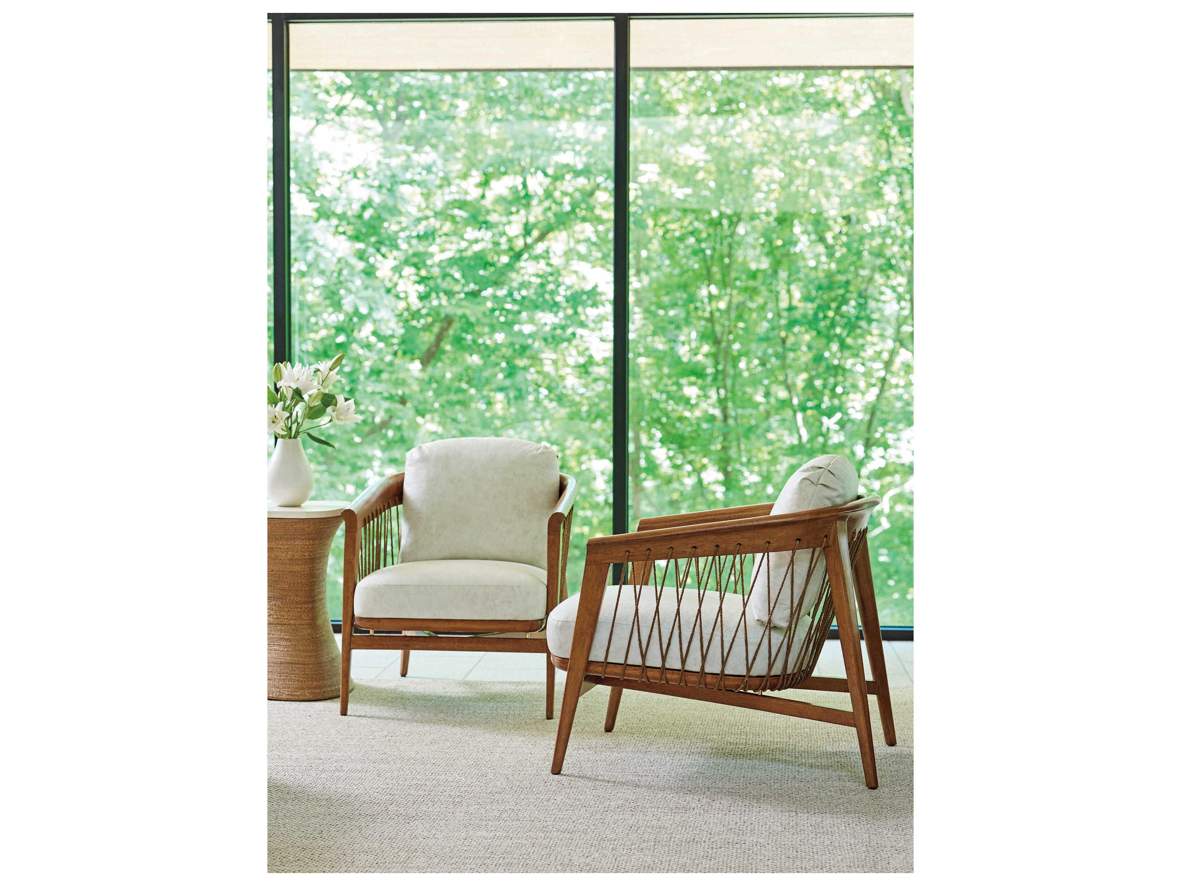 Tommy Bahama Palm Desert Beige Leather Accent Chair