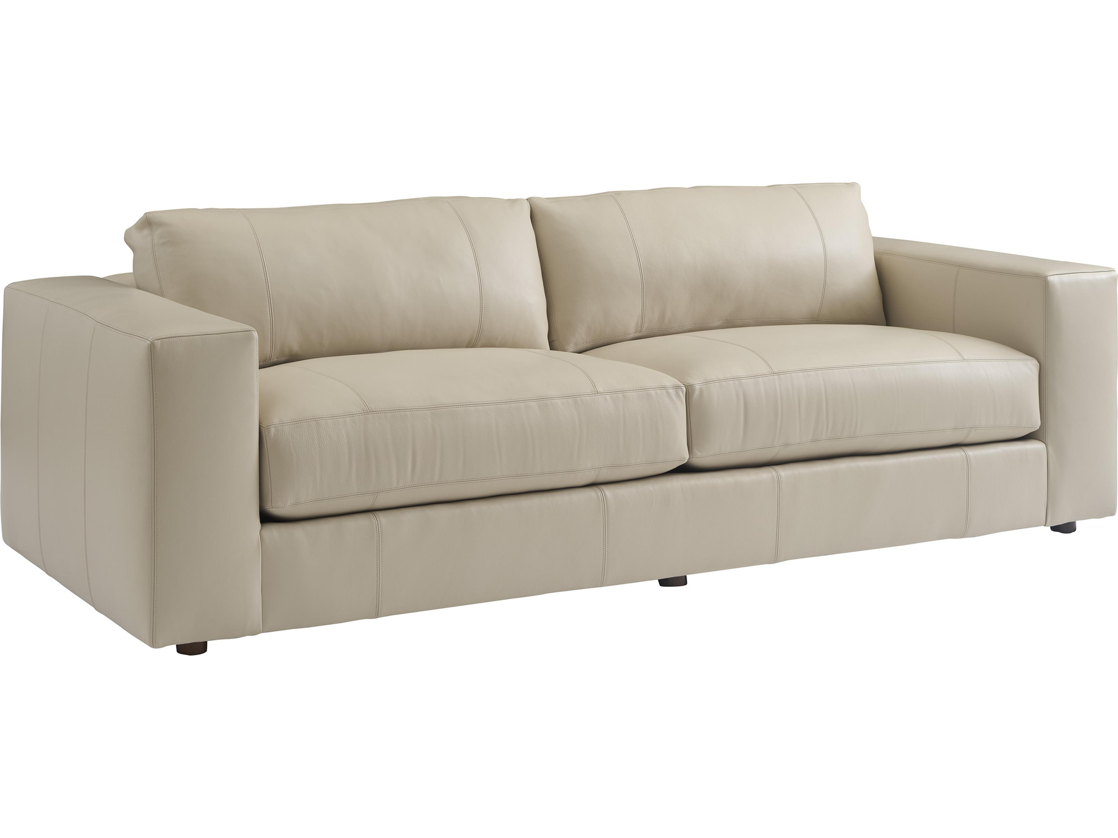 Key Biscayne Cream Leather Sofa
