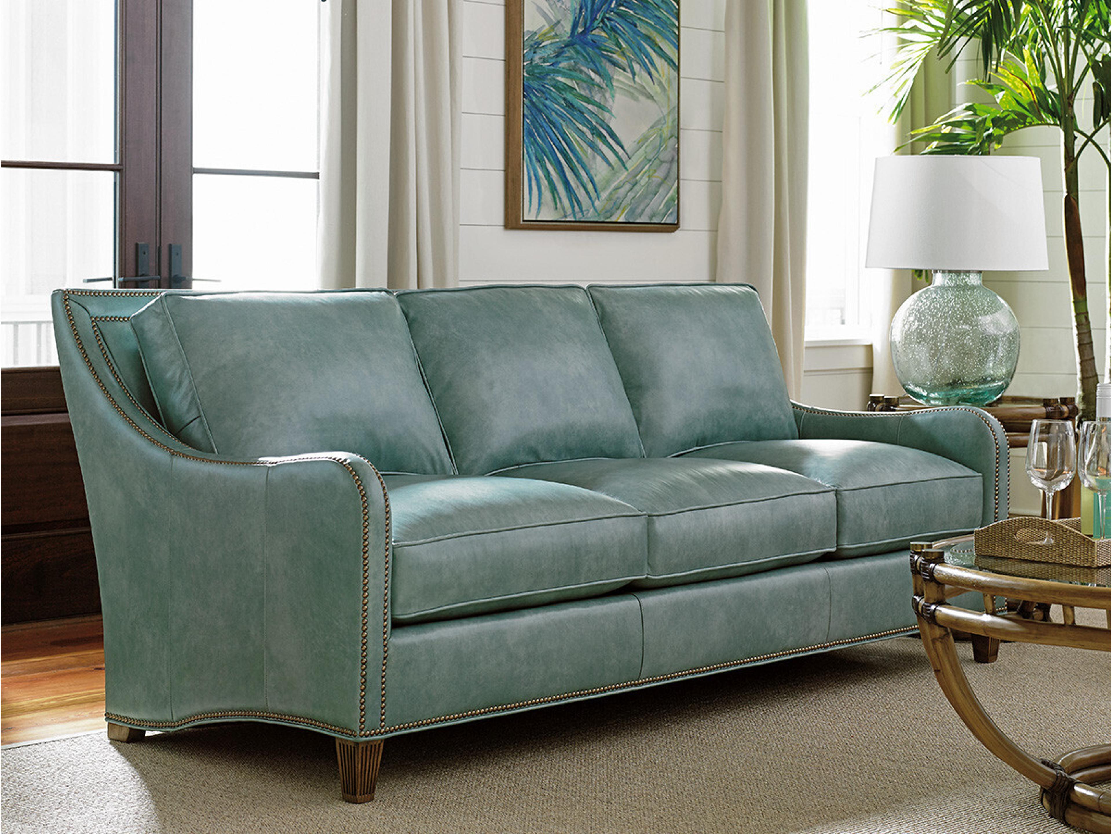 Tommy Bahama Twin Palms Leather Sofa