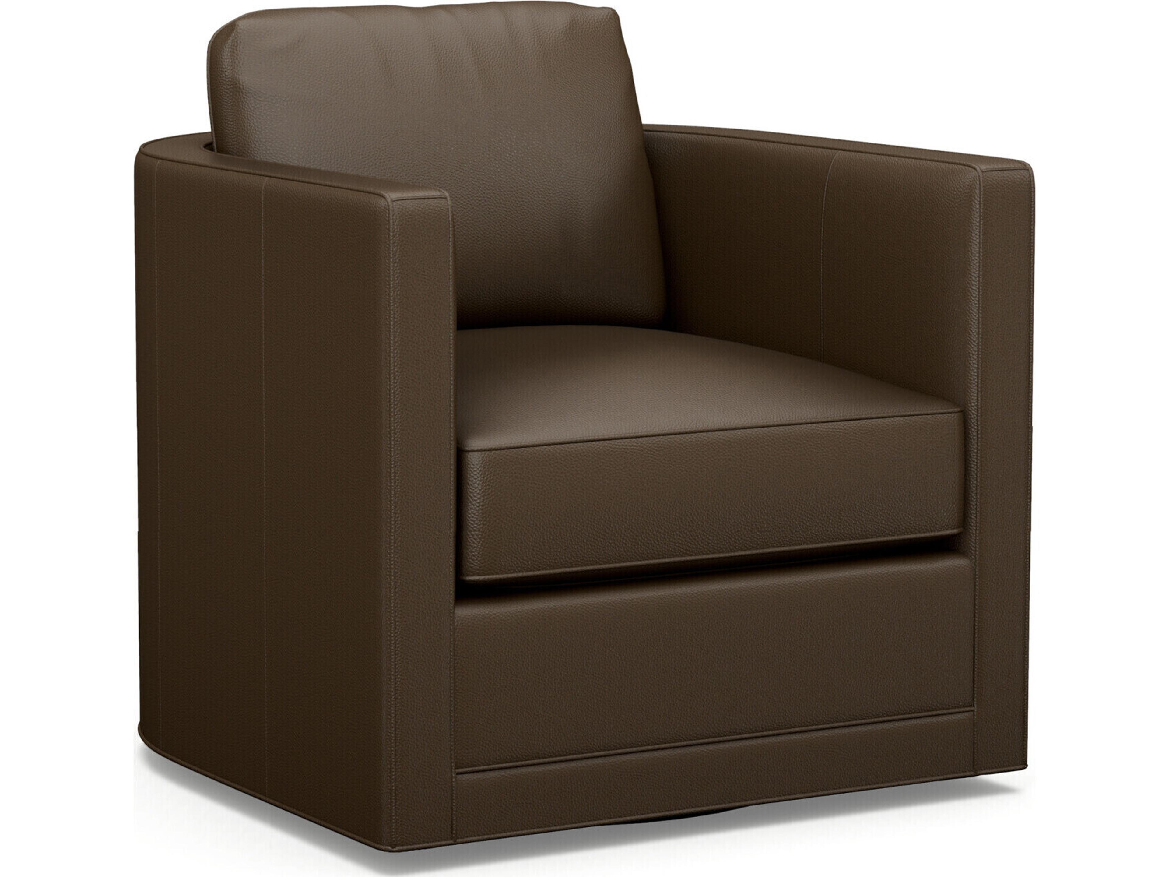 Twin Palms Swivel Leather Club Chair