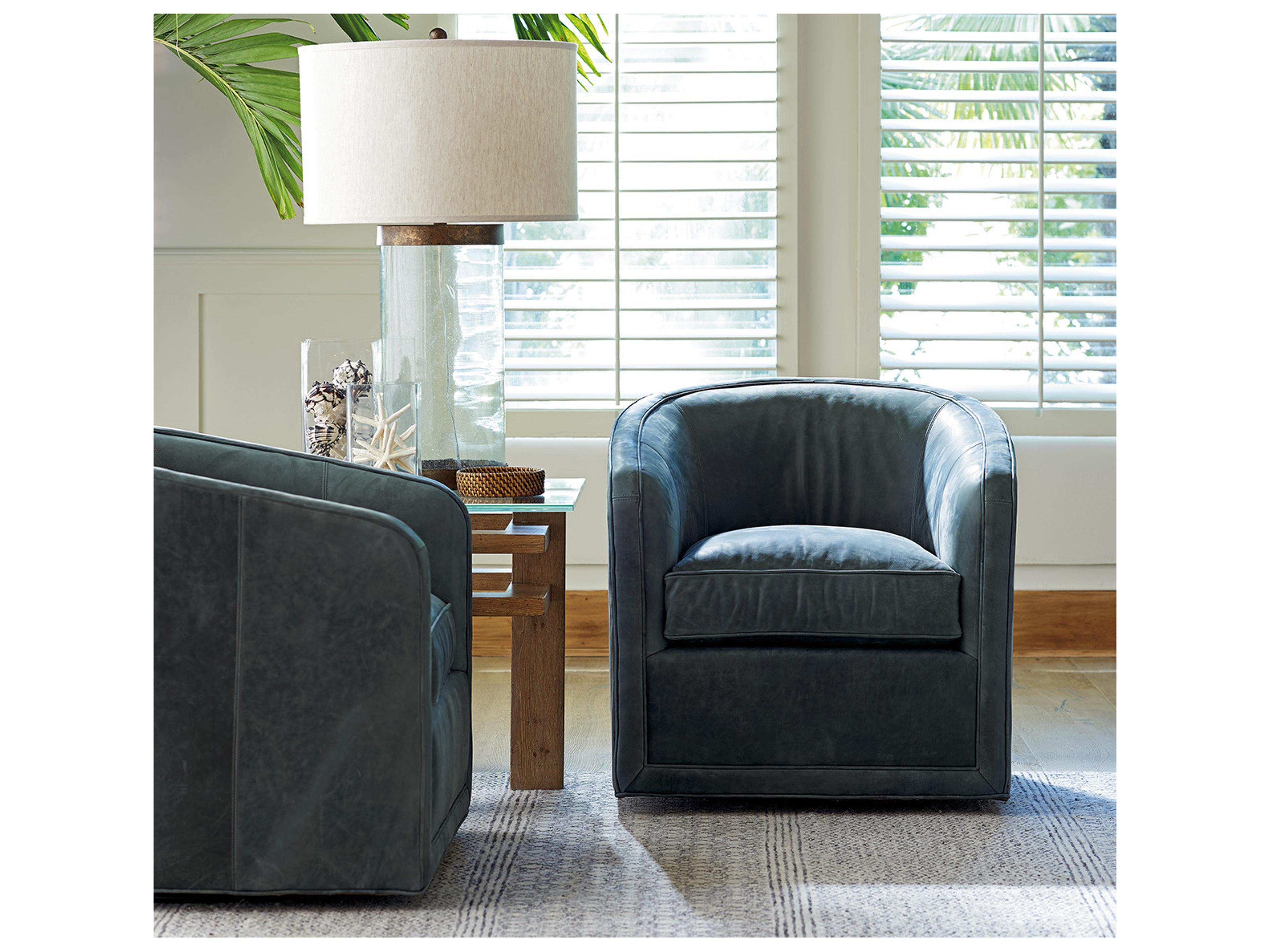 Tommy Bahama Los Altos Colton Leather Swivel Accent Chair