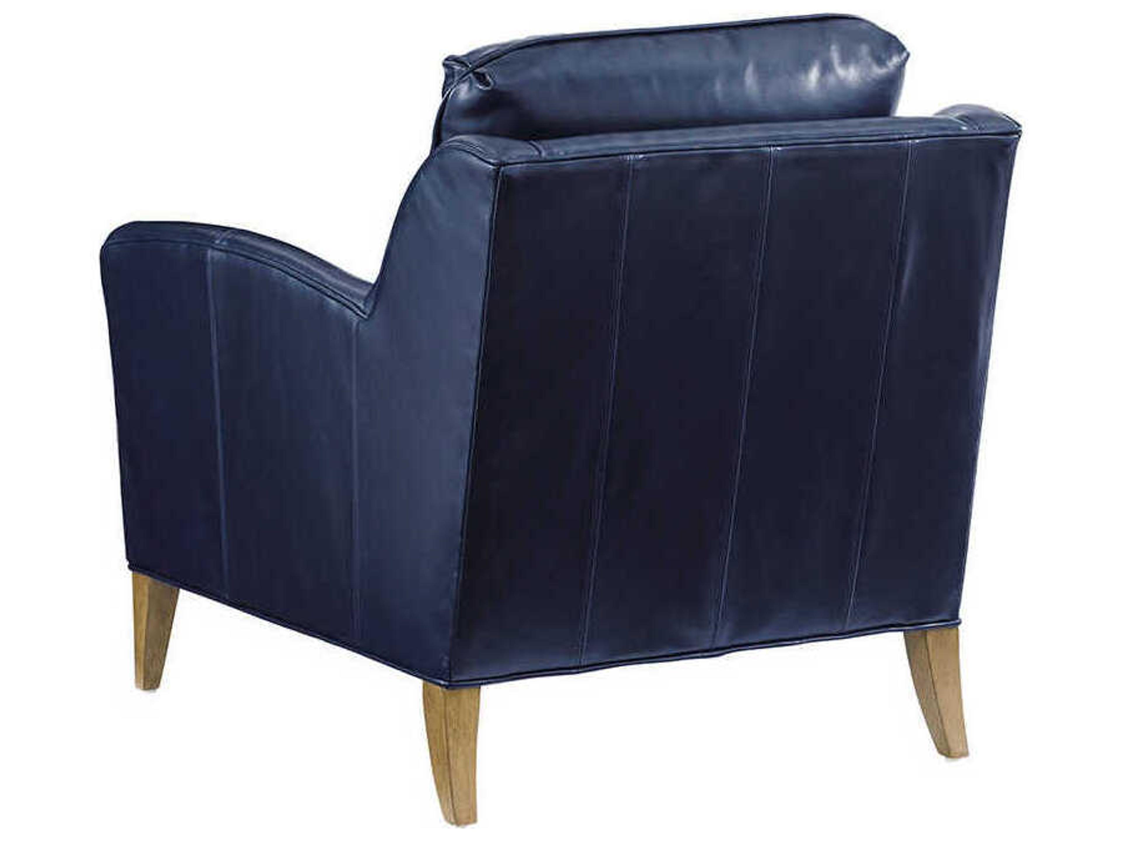 Tommy Bahama Twin Palms Blue Leather Accent Chair