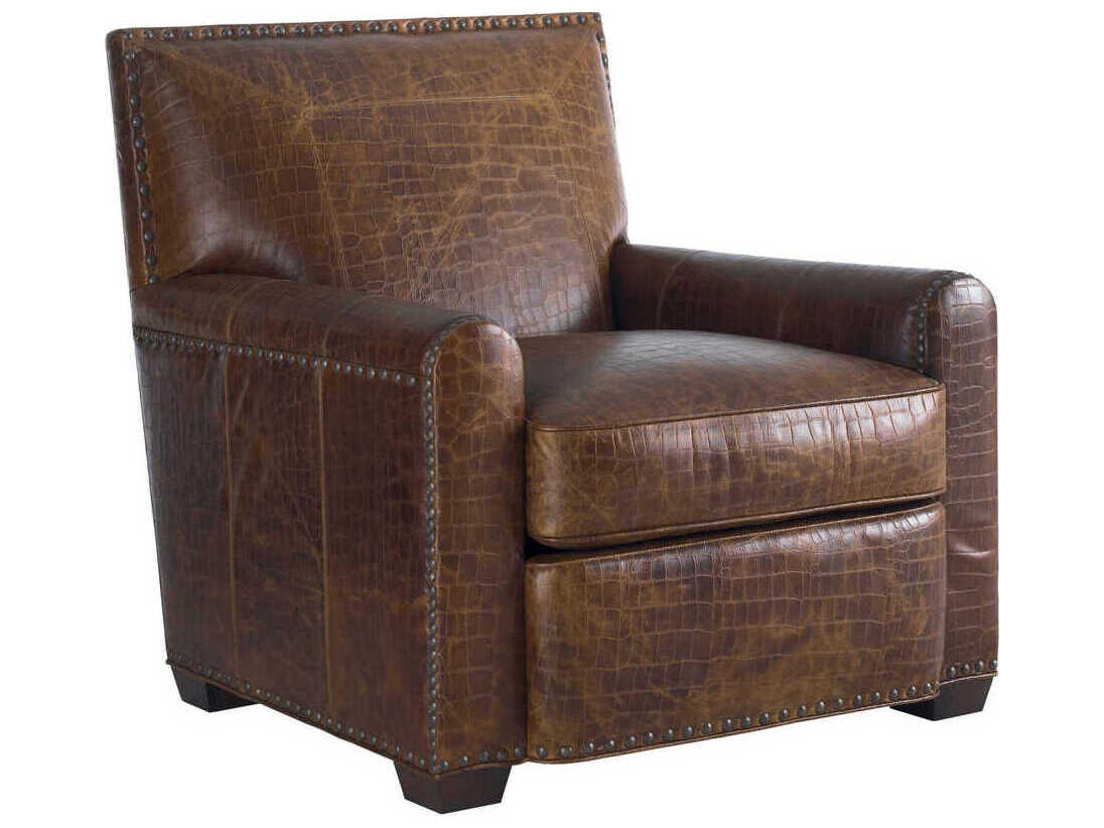Upholstery Brown Leather Accent Chair