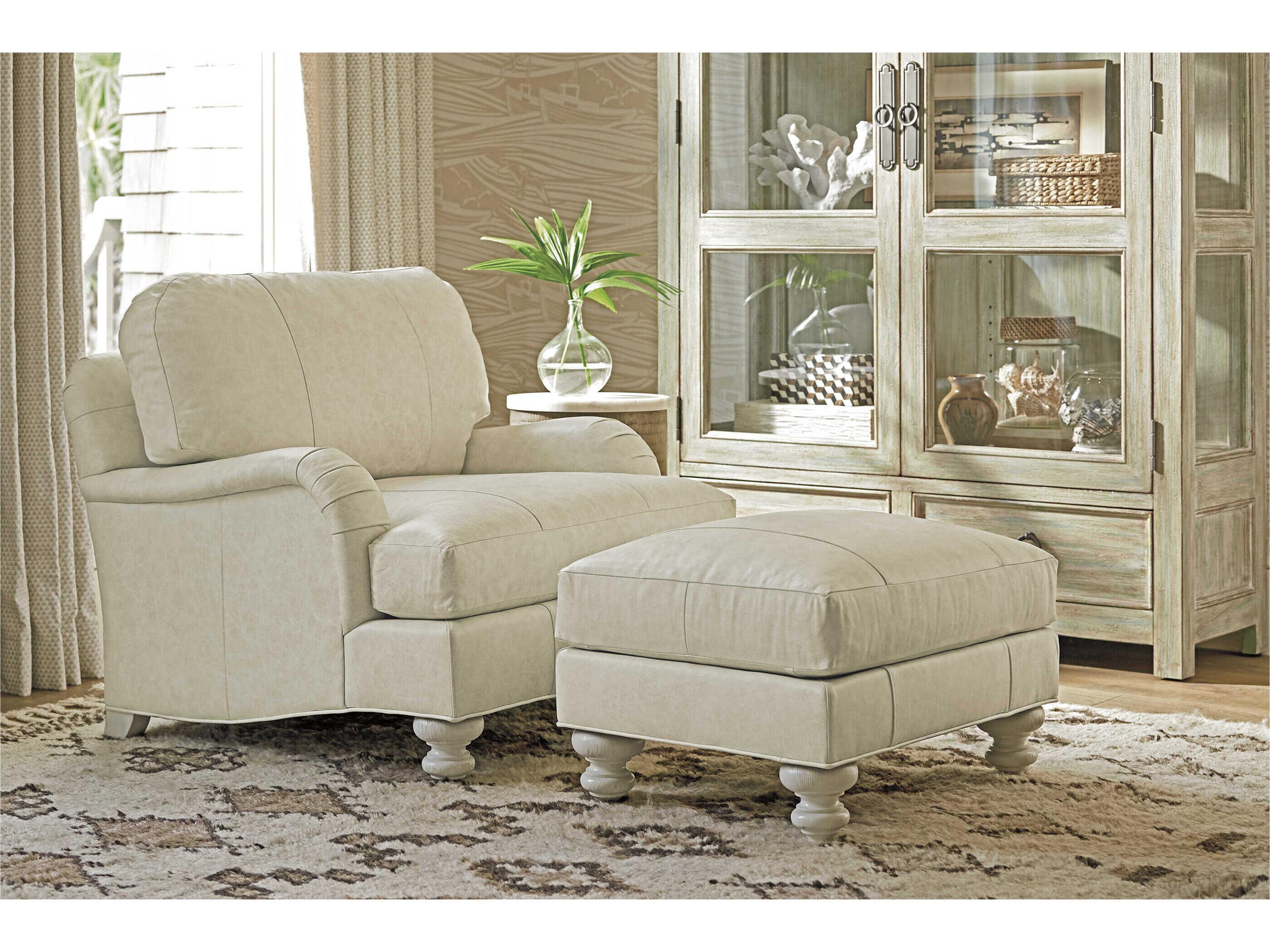 Tommy Bahama Ocean Breeze White Leather Accent Chair
