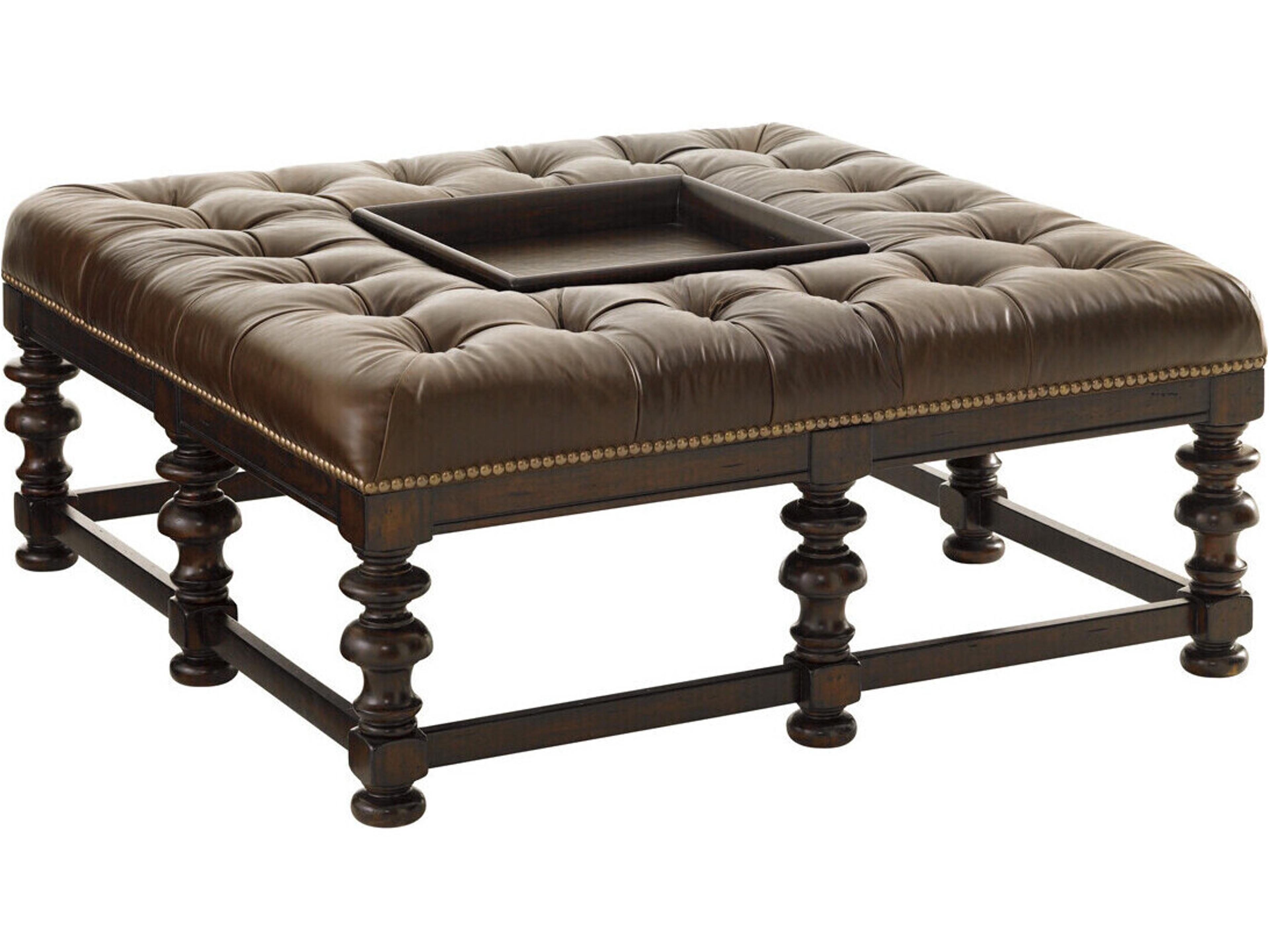 Upholstery Leather Ottoman