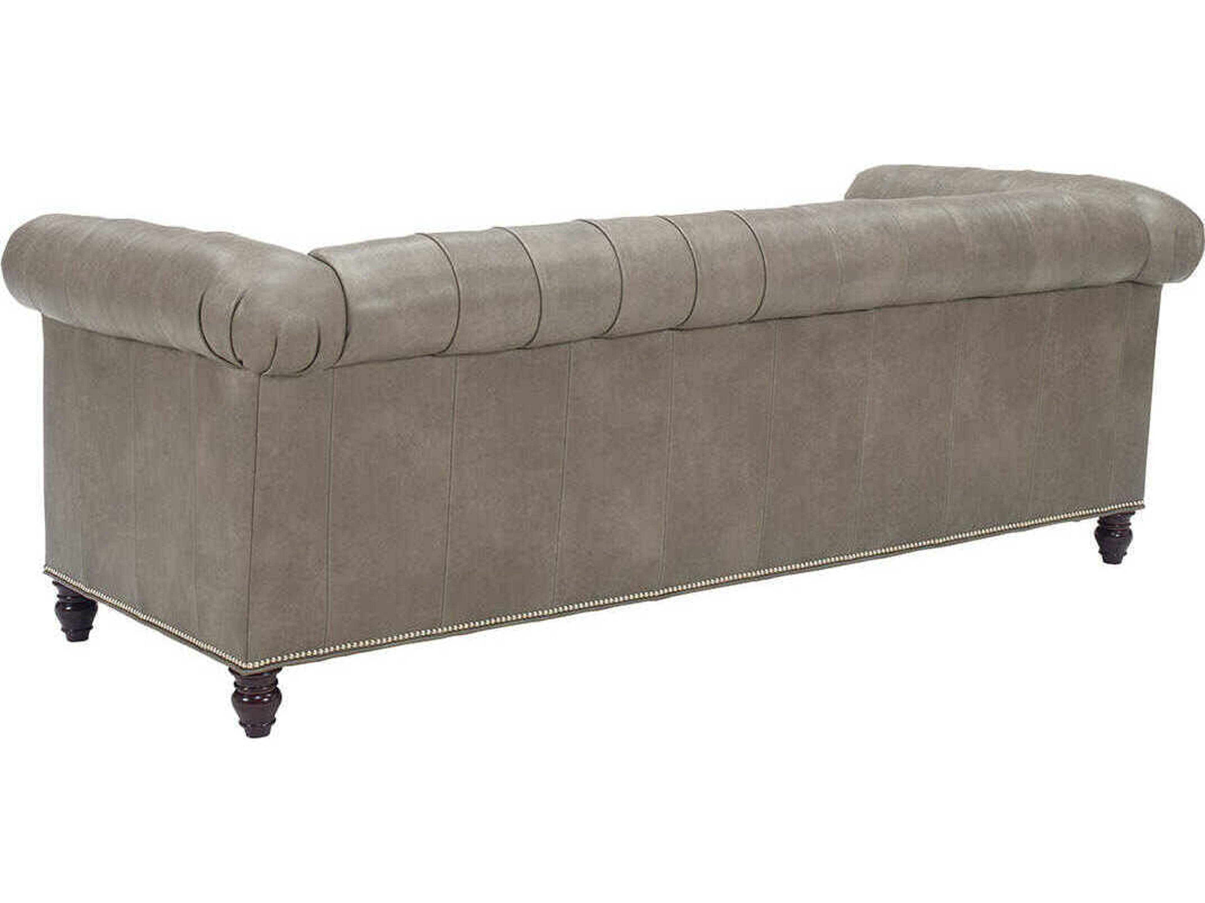 Tommy Bahama Upholstery Gray Leather Sofa