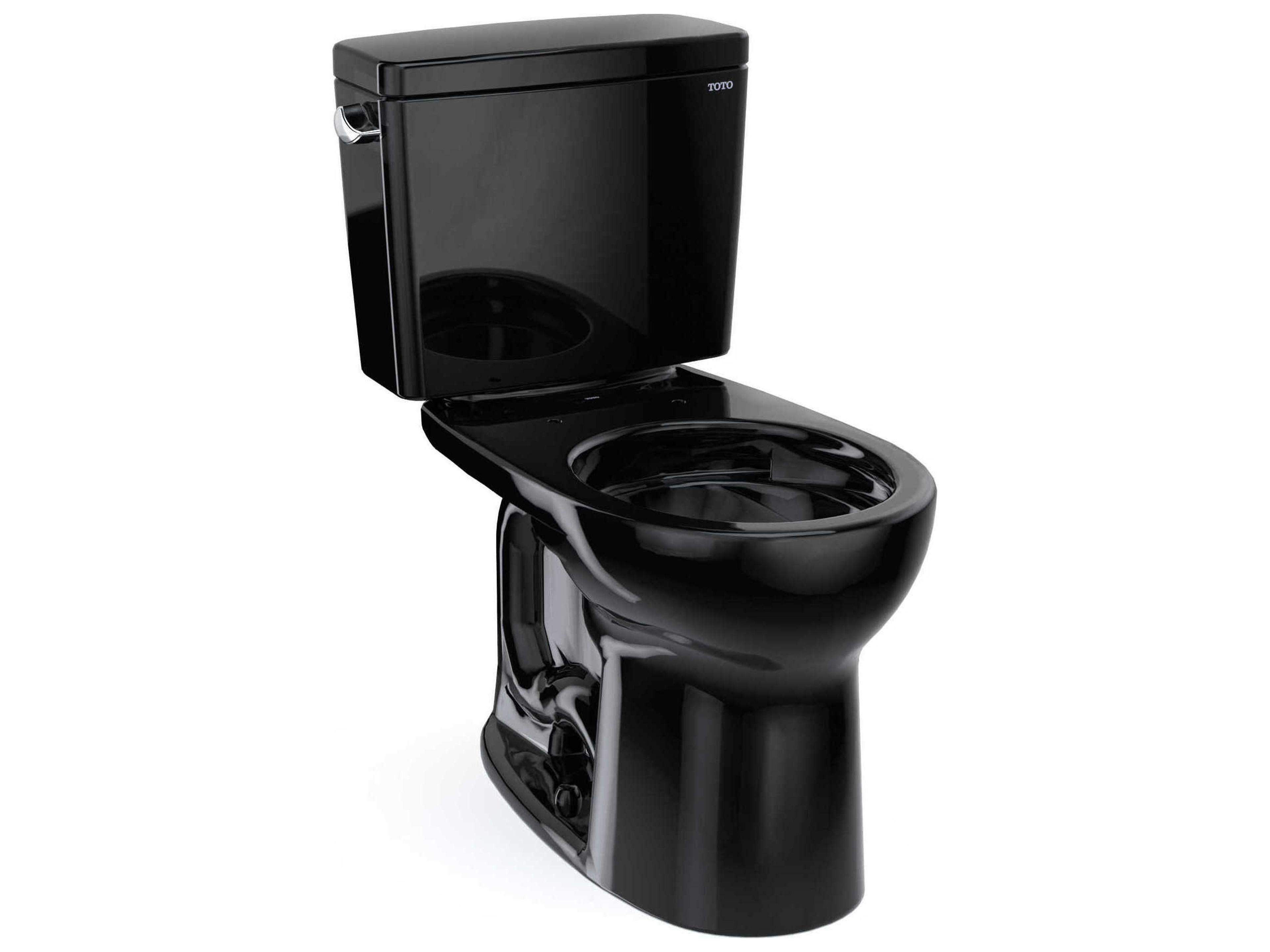 Drake 2-Piece Round Universal Height Tornado Flush Ebony Toilet