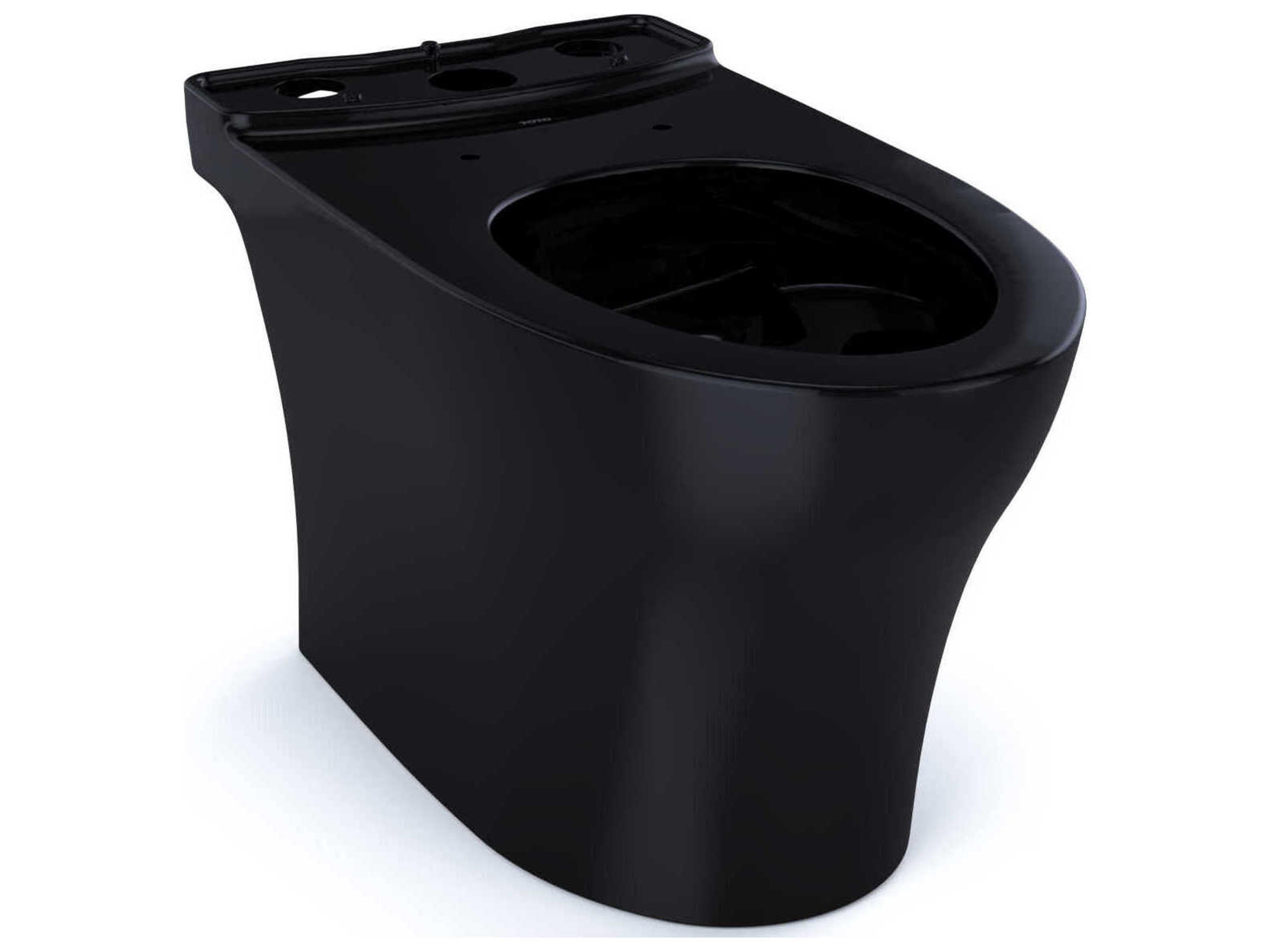 Aquia-IV Elongated Universal Height Skirted Ebony Toilet Bowl, Washlet+ Ready