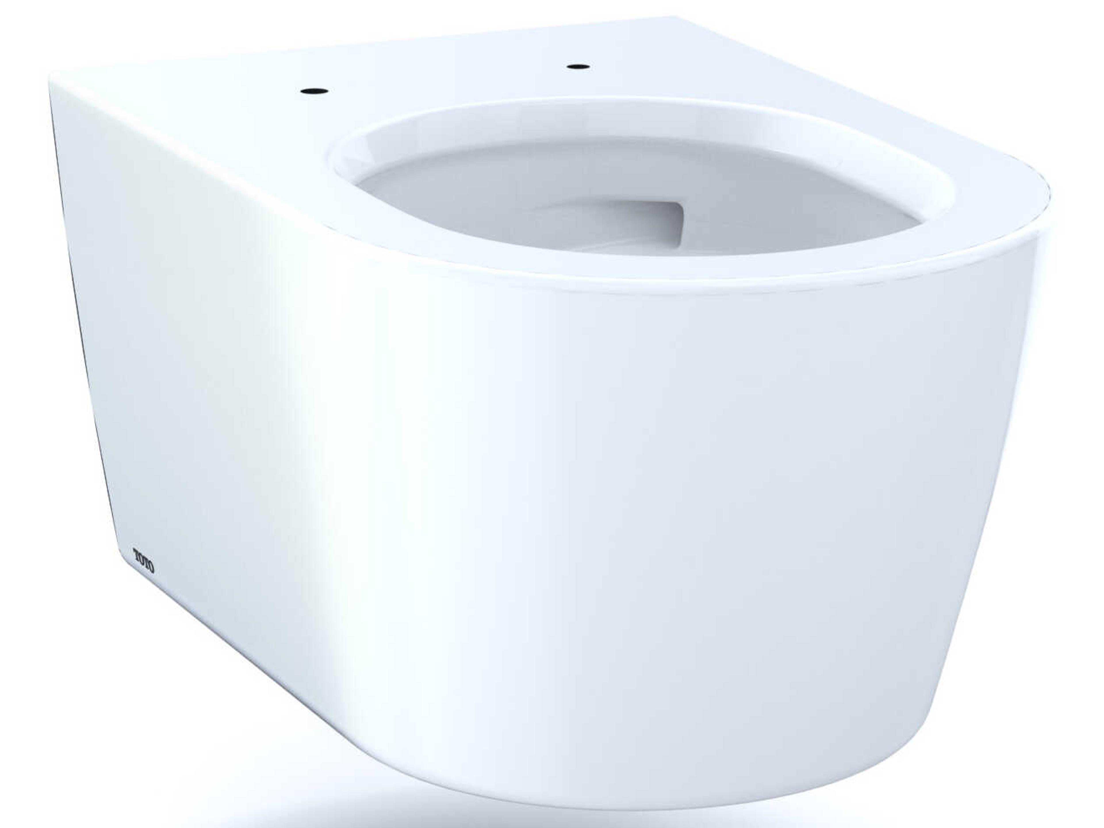 RP Wall-Hung Contemporary D-Shape Dual Flush Cotton White Toilet with Cefiontect