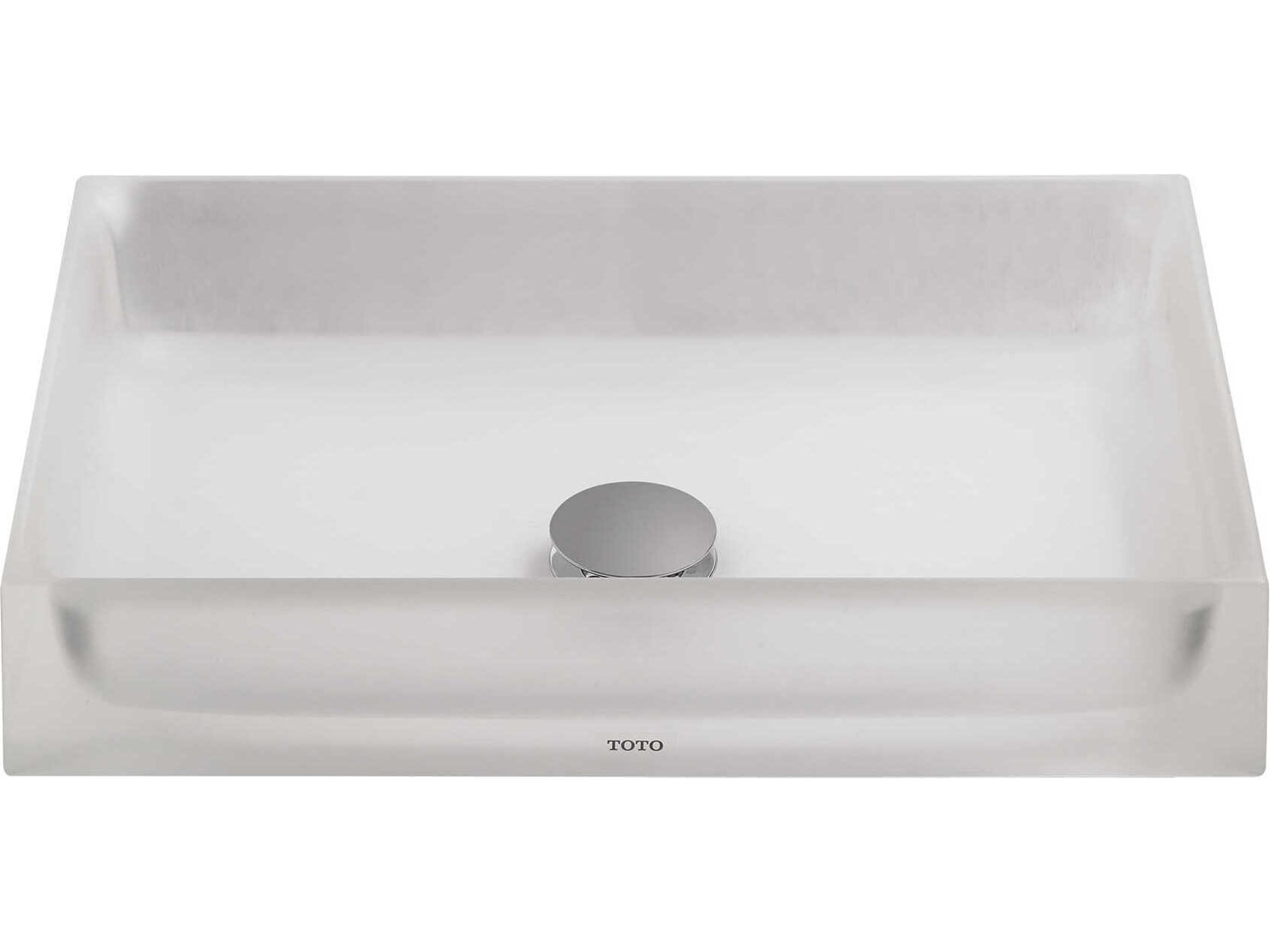 Luminist Frosted White Rectangular Vessel Bathroom Sink