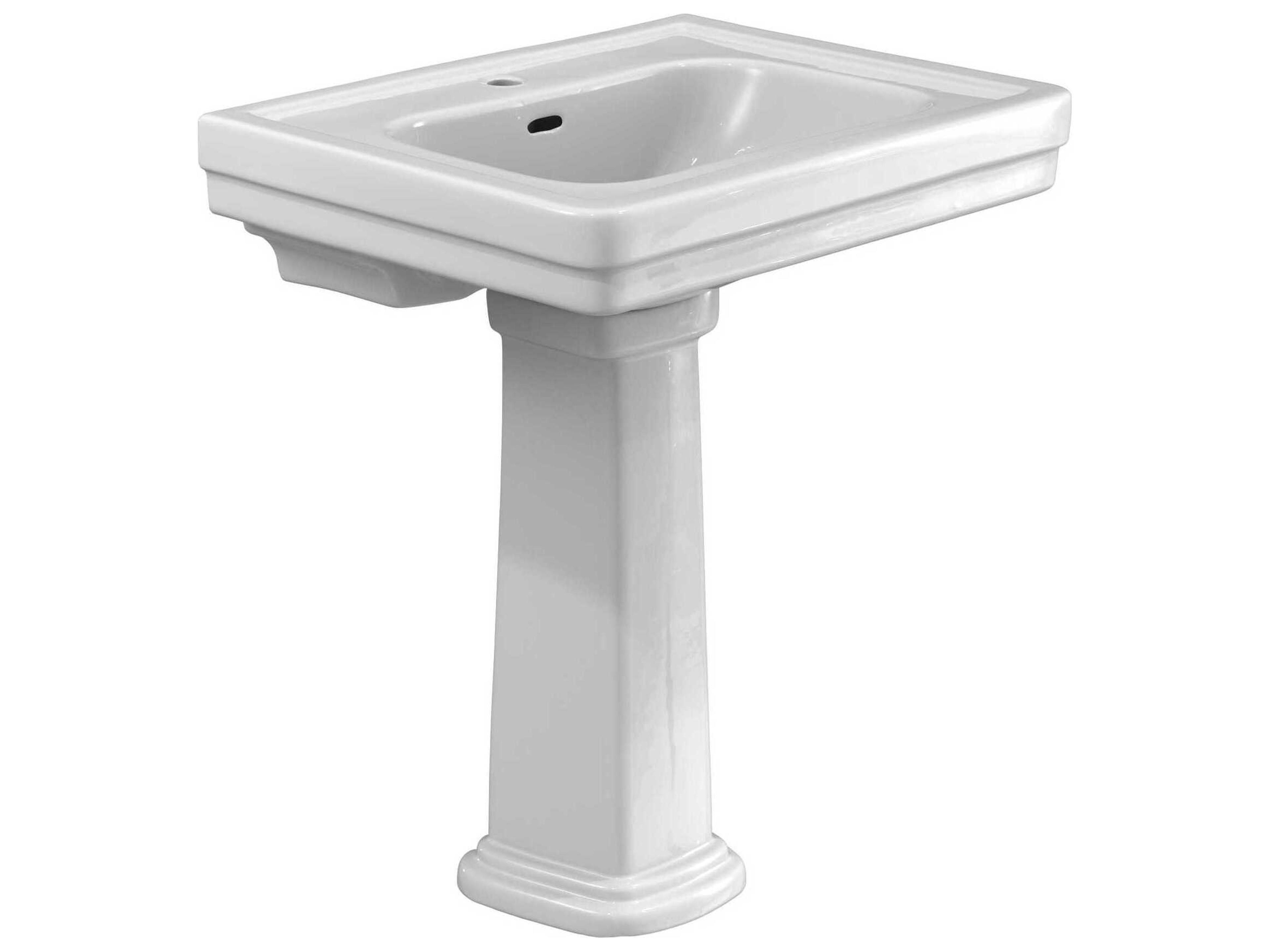 Promenade Rectangular Pedestal Bathroom Sink for Single Hole Faucets