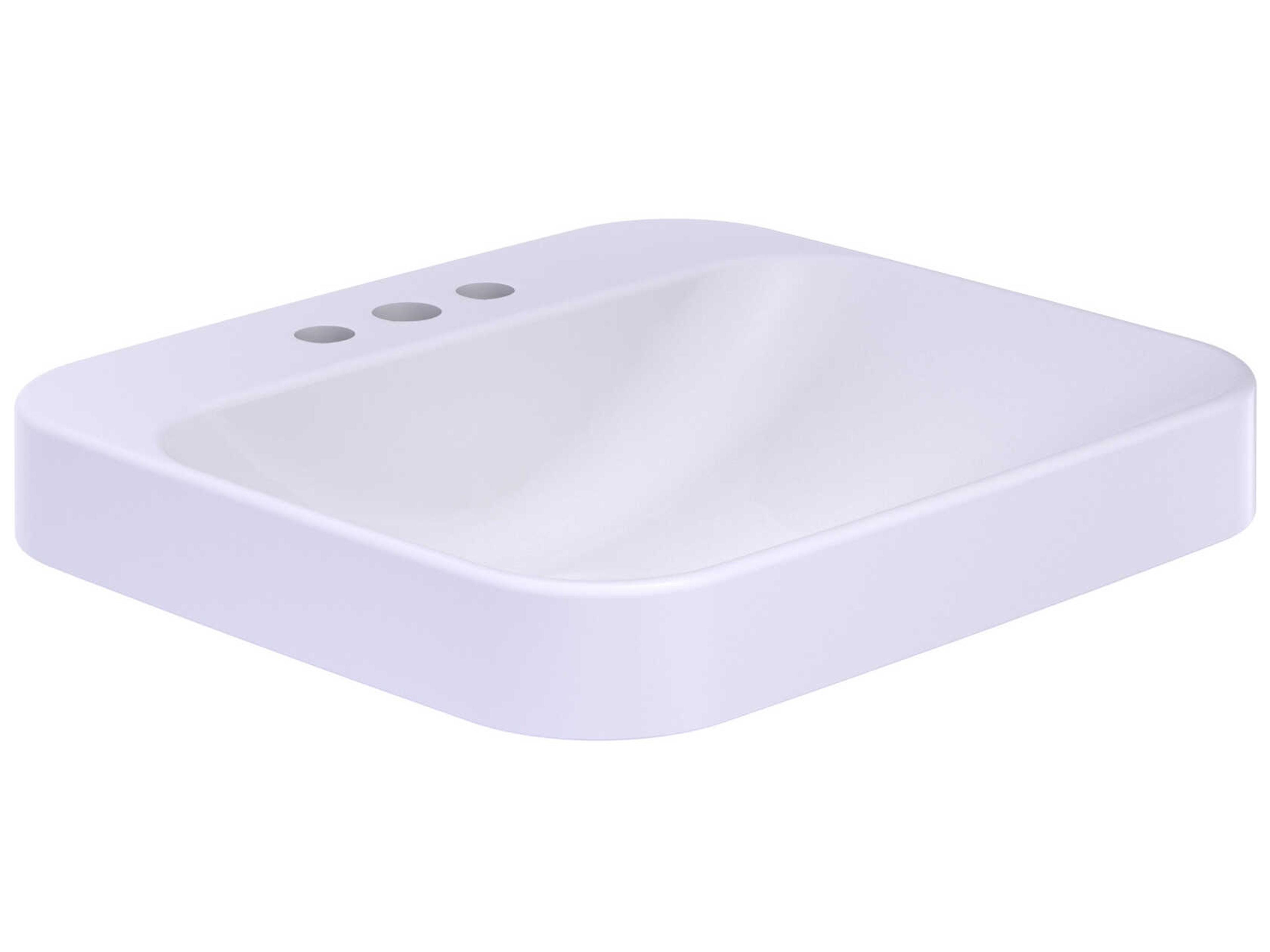 Arvina Cotton White Rectangular 20" Vessel Bathroom Sink with Cefiontect