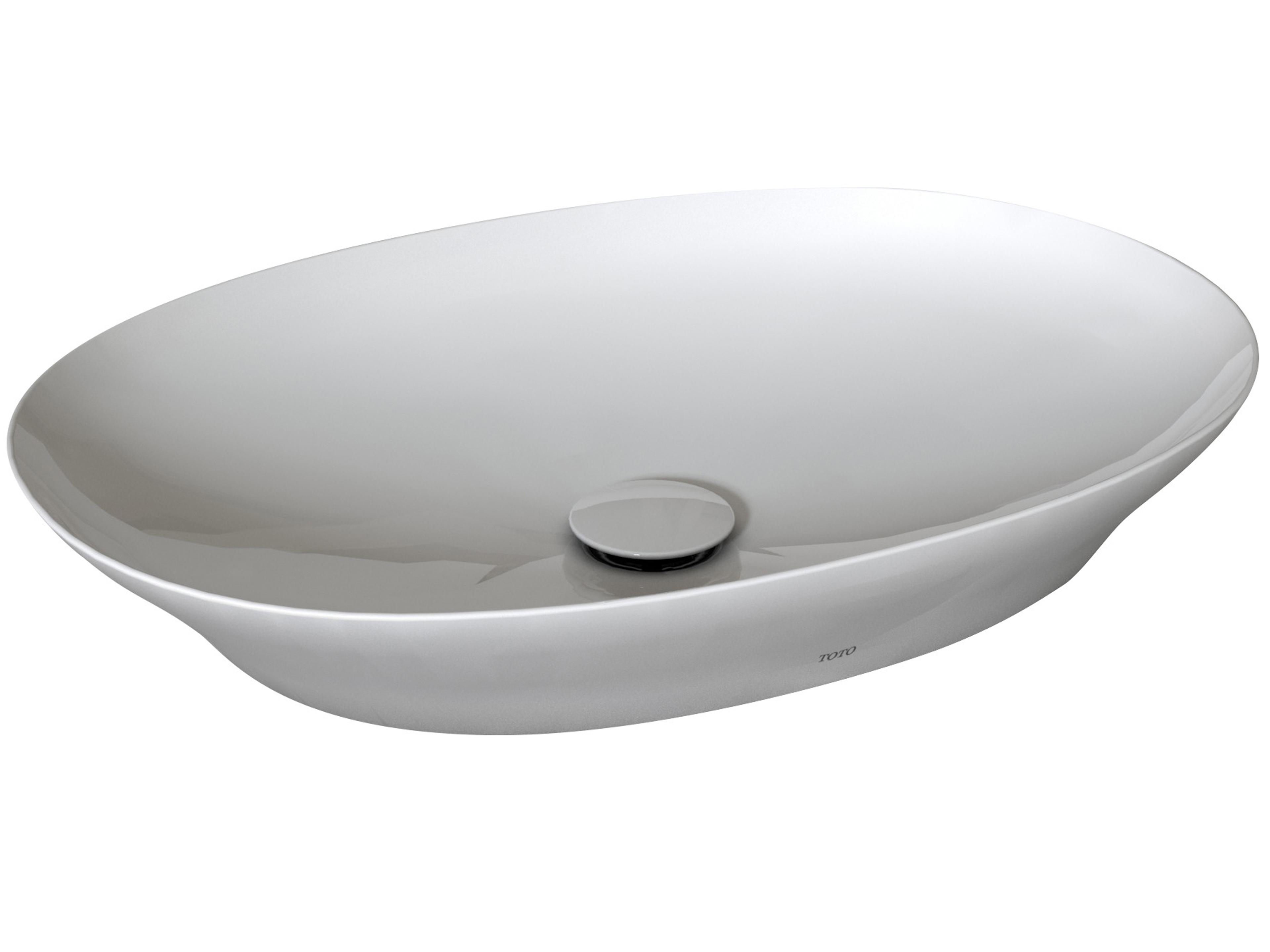 Kiwami Cotton White Oval 24" Vessel Bathroom Sink with Cefiontect