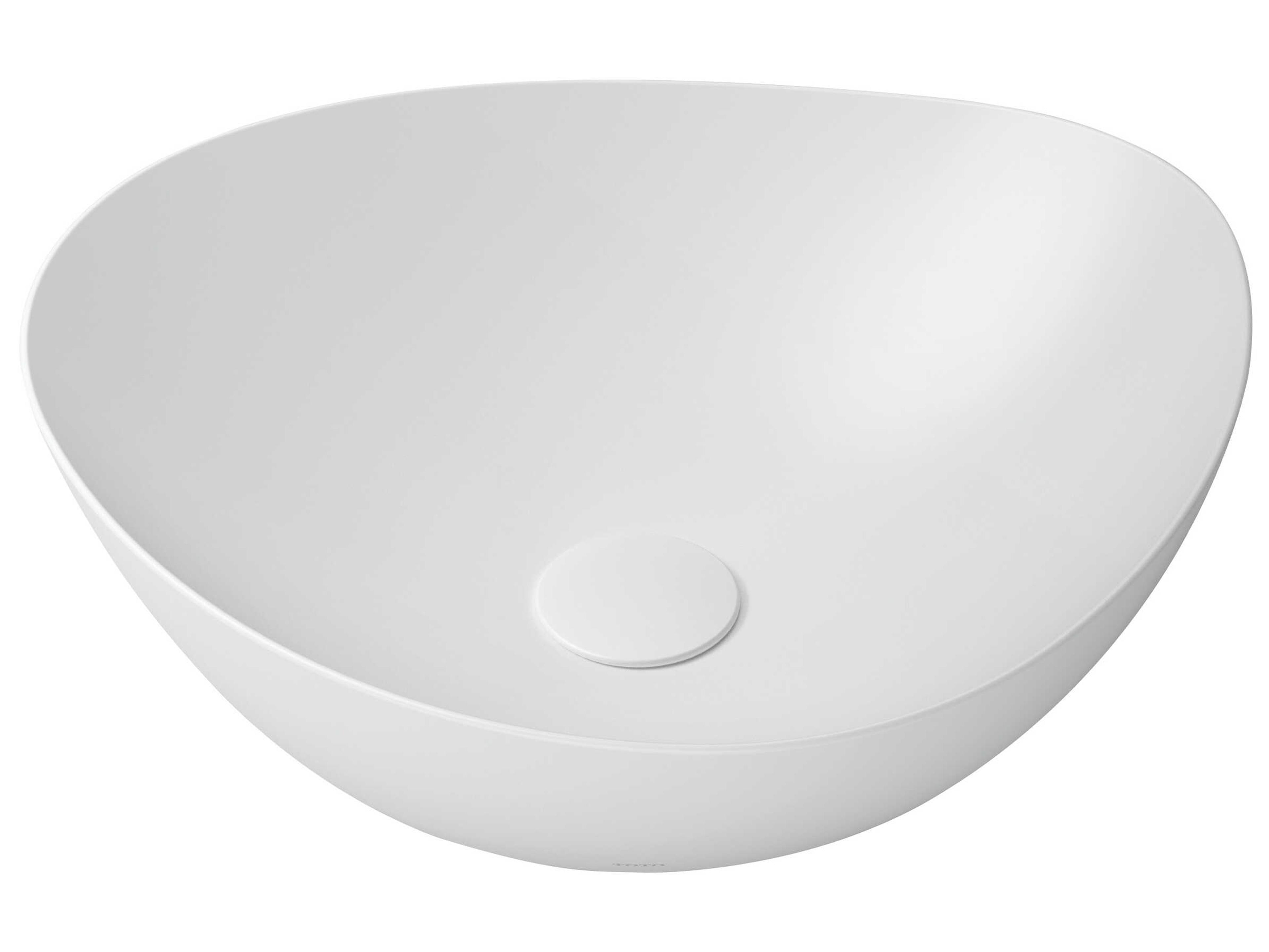 Kiwami Matte White Asymmetrical Vessel Bathroom Sink