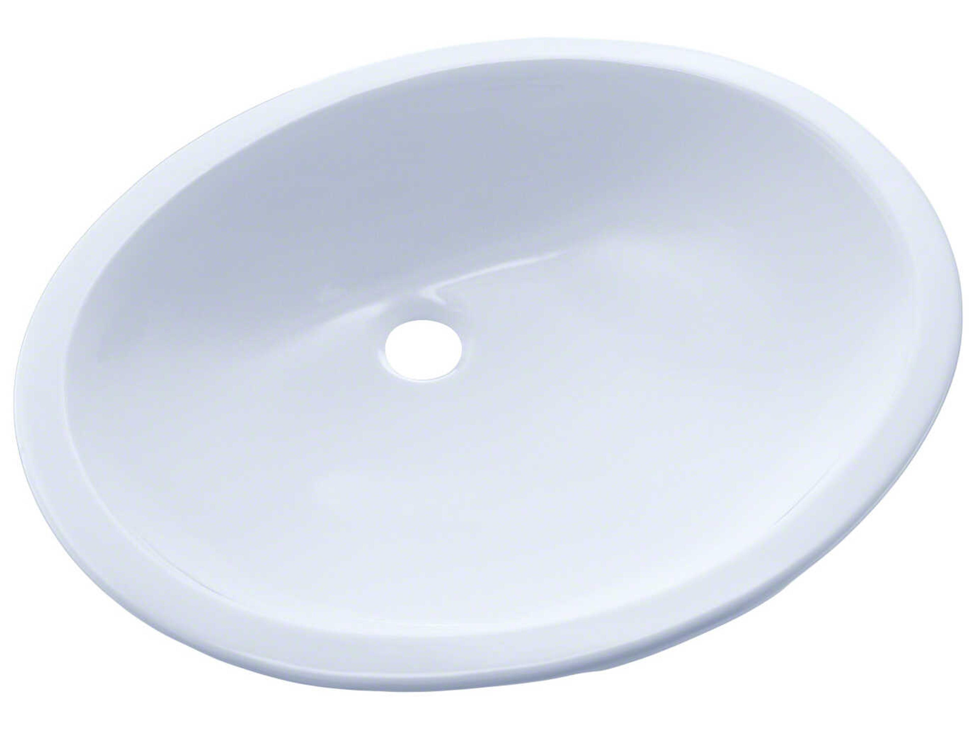Cotton White Oval Undermount Bathroom Sink