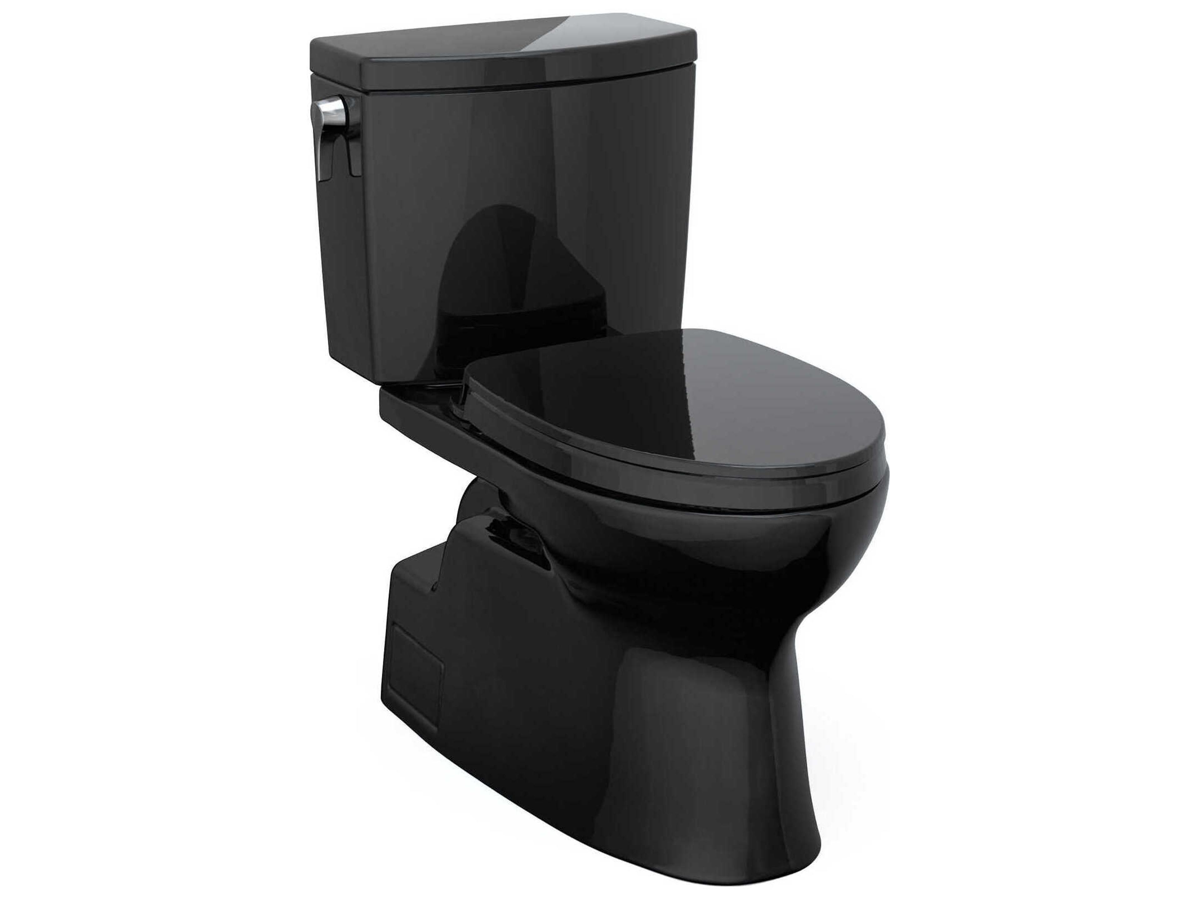 Vespin-II 1G 2-Piece Elongated Universal Height Ebony Toilet with SS124 SoftClose Seat, Washlet+ Ready