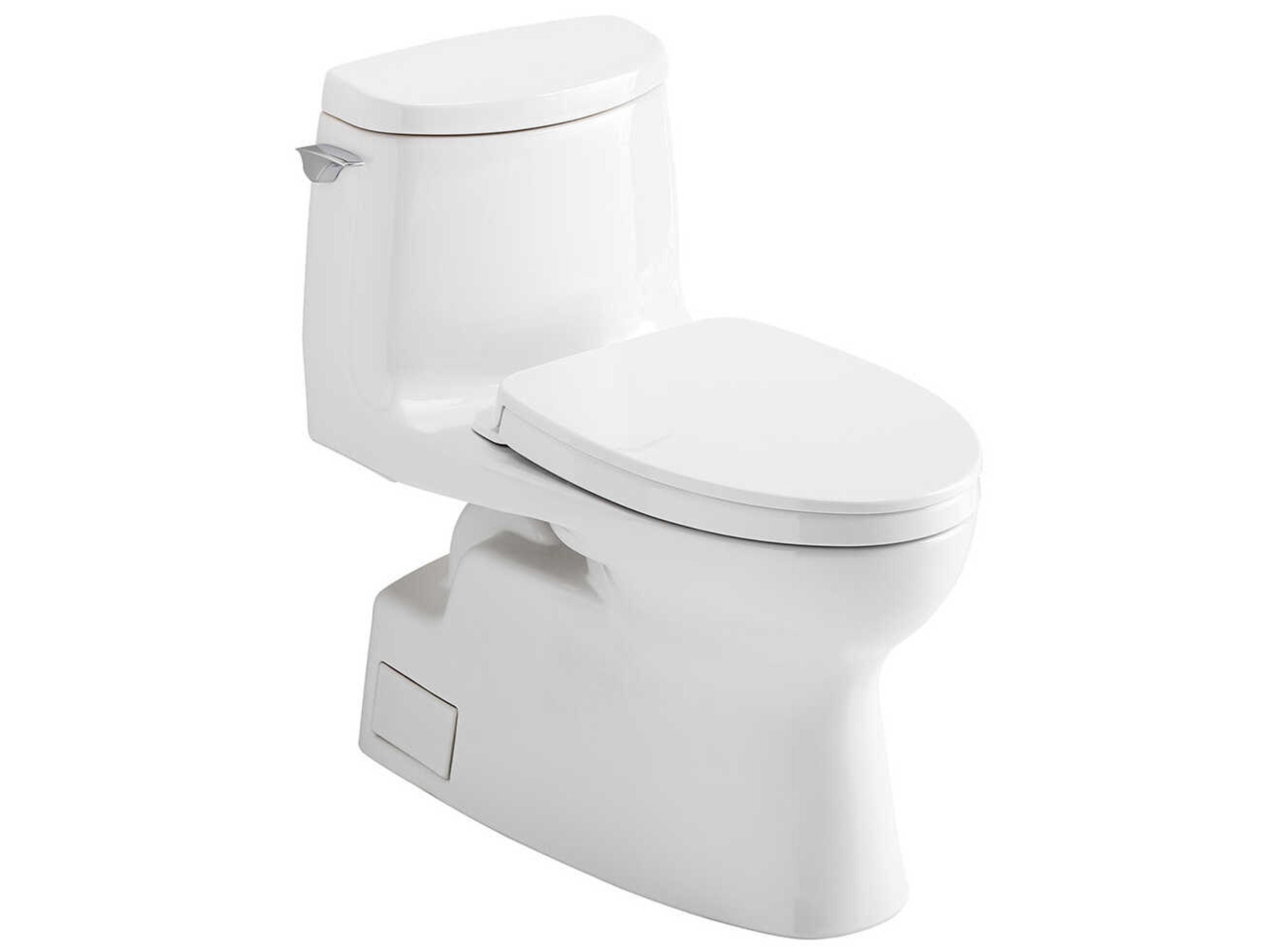 Carlyle-II 1G 1-Piece Elongated Universal Height Cotton White Toilet with Cefiontect and SS124 SoftClose Seat, Washlet+ Ready