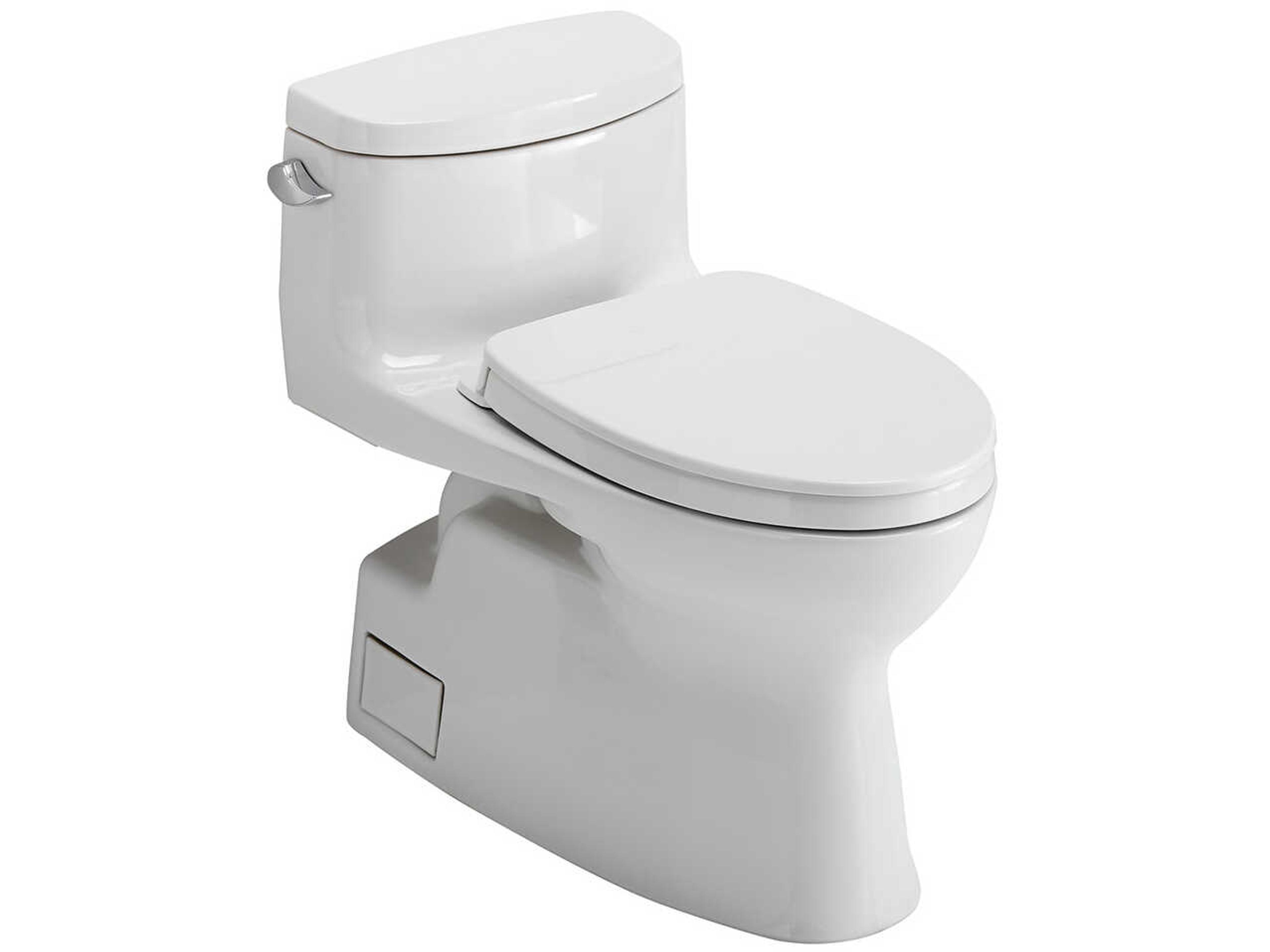 Carolina-II 1-Piece Elongated Universal Height Cotton White Toilet with Cefiontect and SS124 SoftClose Seat, Washlet+ Ready