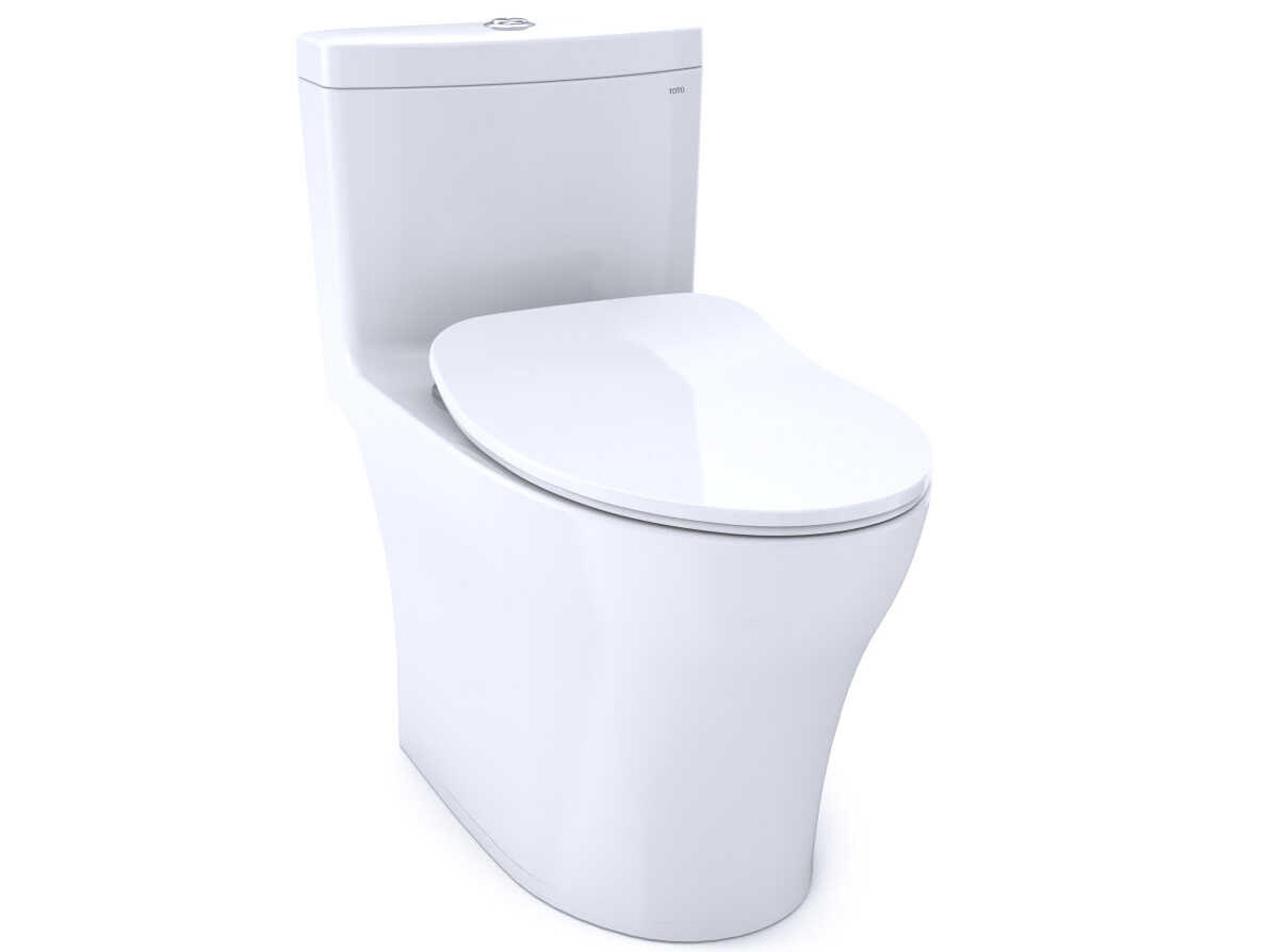 Aquia-IV 1-Piece Elongated Dual Flush Universal Height, Washlet+ Ready Cotton White Toilet with Cefiontect