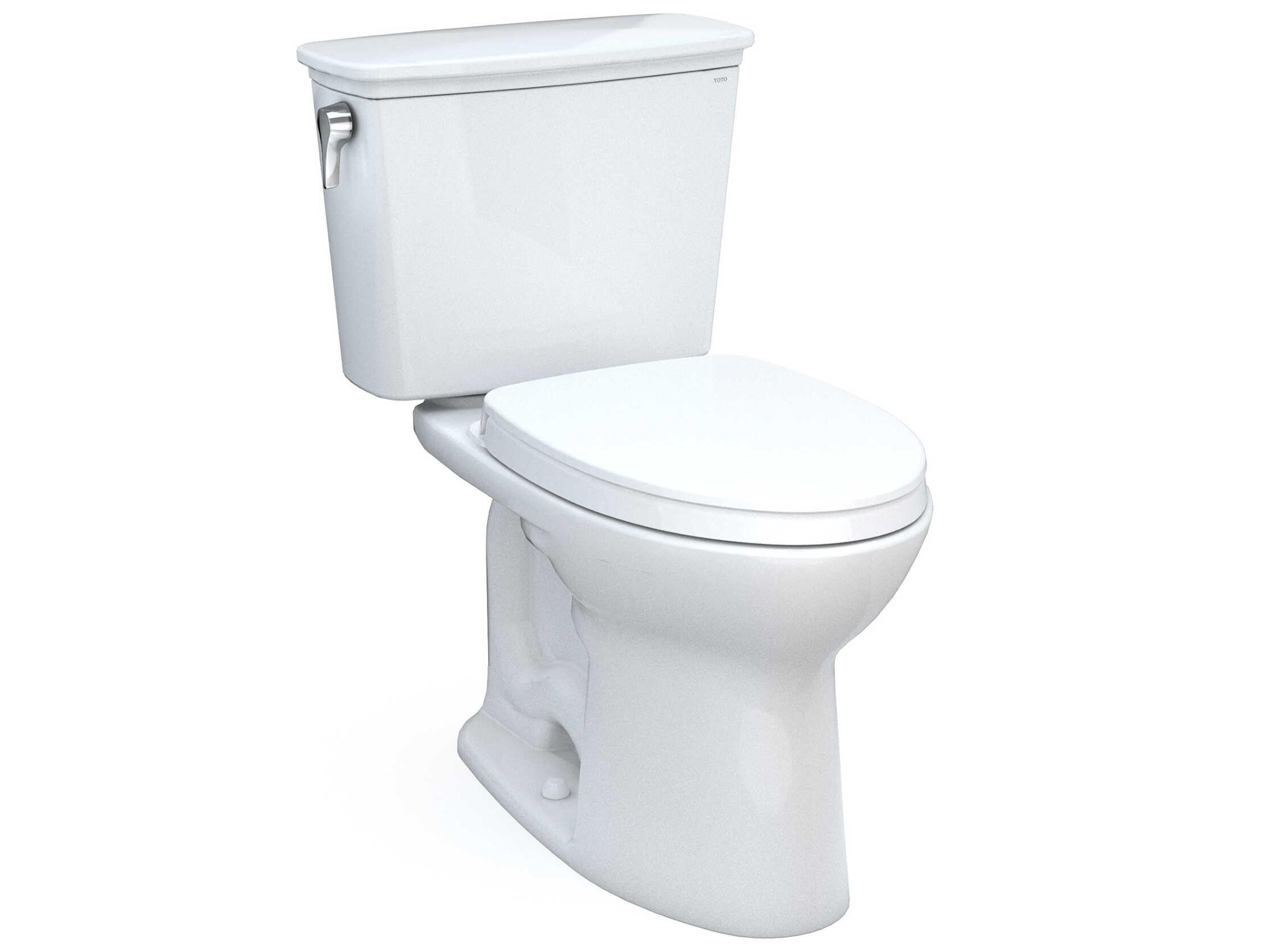 TOTO Drake Transitional 2-Piece Elongated Universal Height Tornado Flush Cotton White Toilet with 10 Inch Rough-In, Cefiontect, and SoftClose Seat, Washlet+ Ready