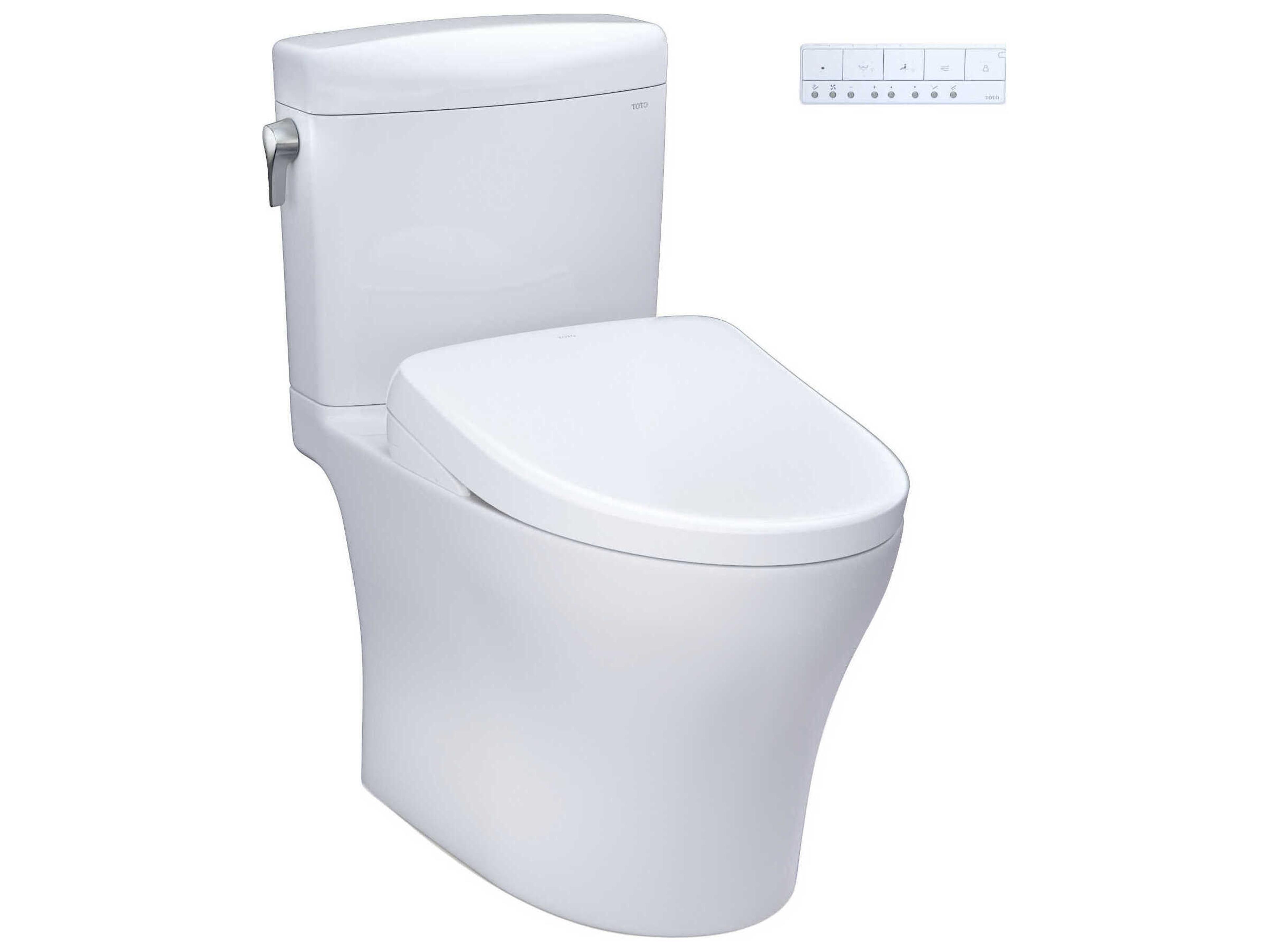 Aquia-IV Washlet+ Cube 2-Piece Elongated Dual Flush Toilet with S7A Contemporary Bidet Seat