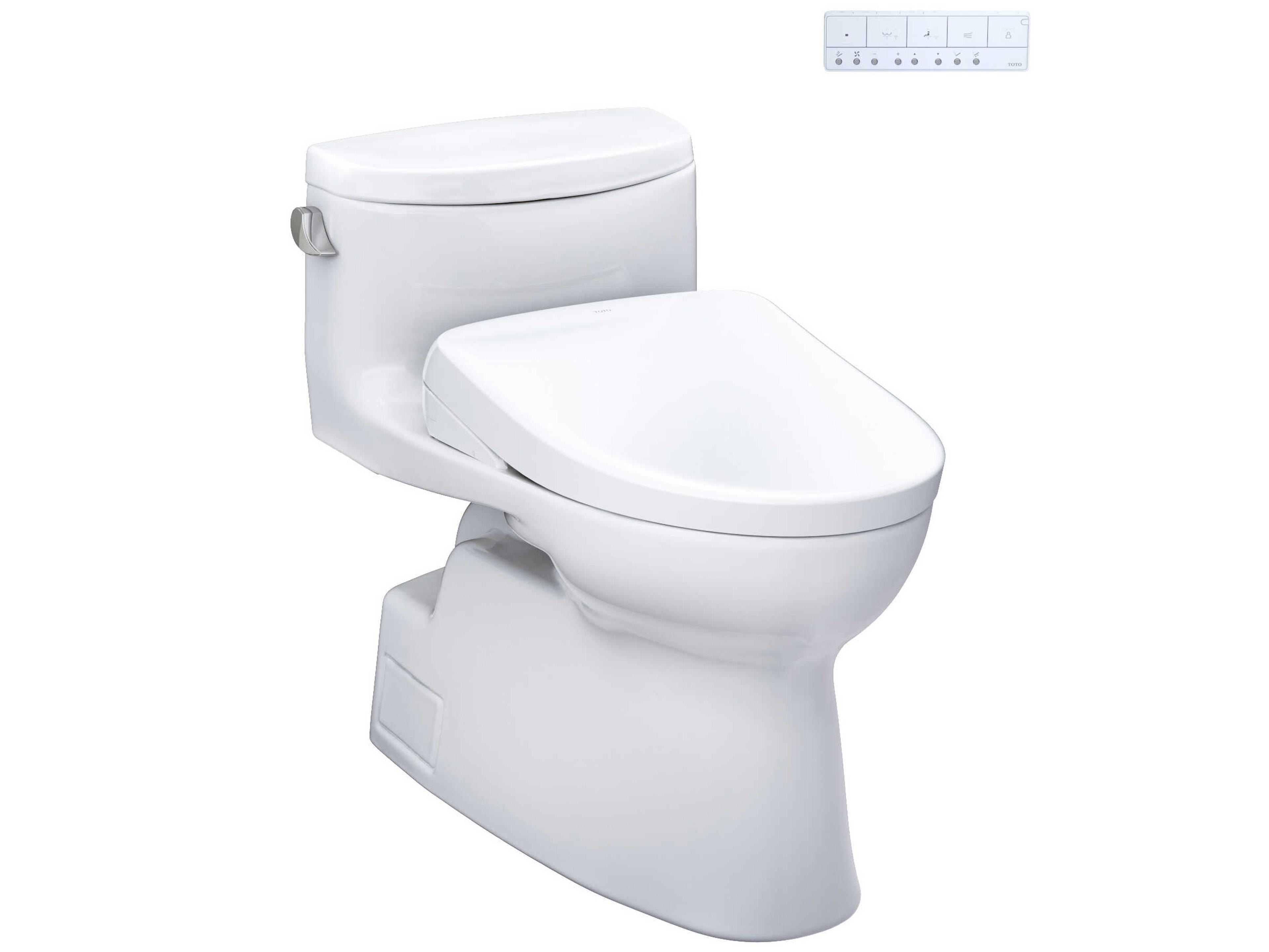 TOTO Carolina-II Washlet+ 1-Piece Elongated Cotton White Toilet and Washlet+ S7 Contemporary Bidet Seat