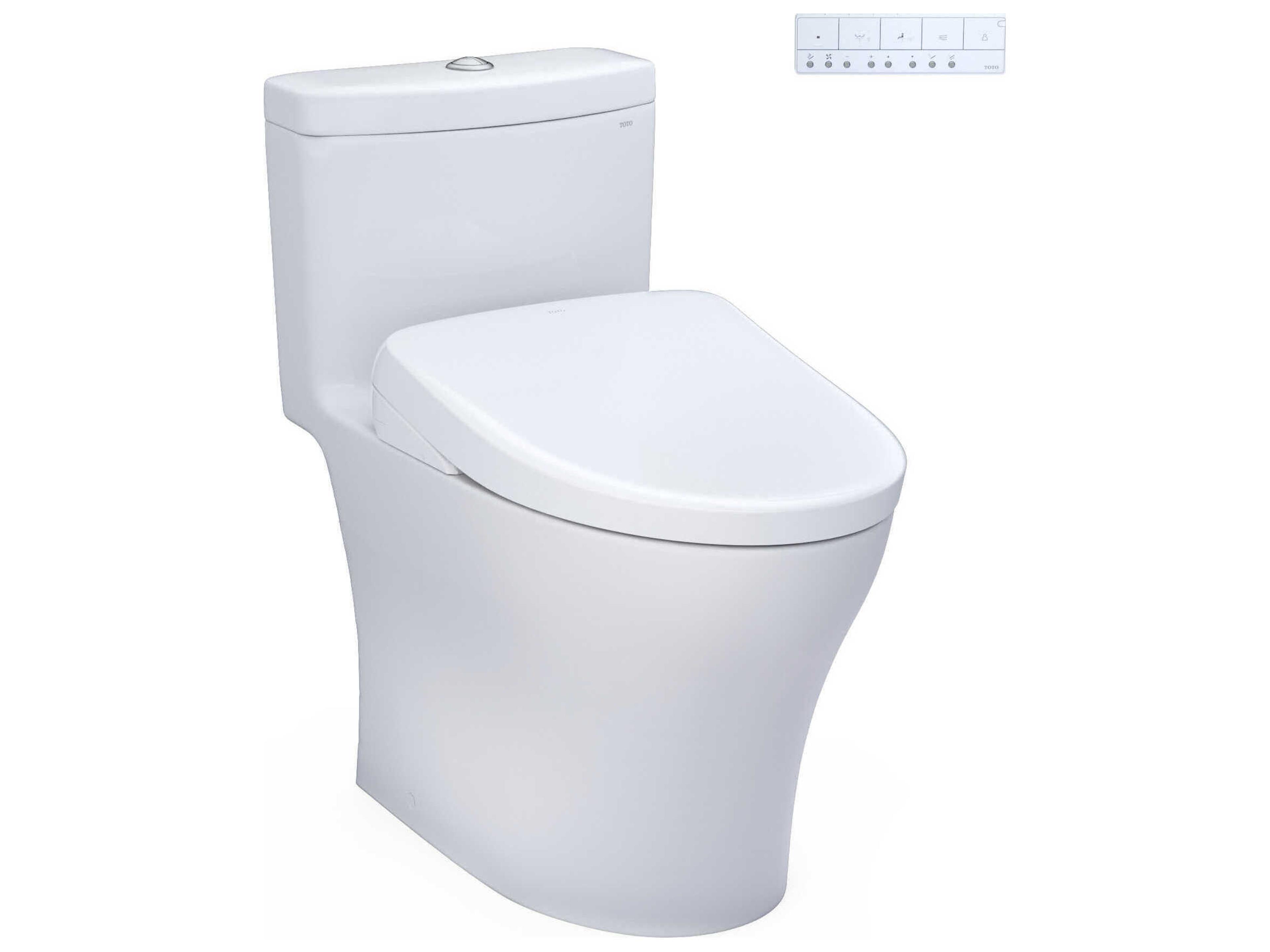 TOTO Aquia-IV Washlet+ 1-Piece Elongated Dual Flush Toilet with S7 Contemporary Electric Bidet Seat