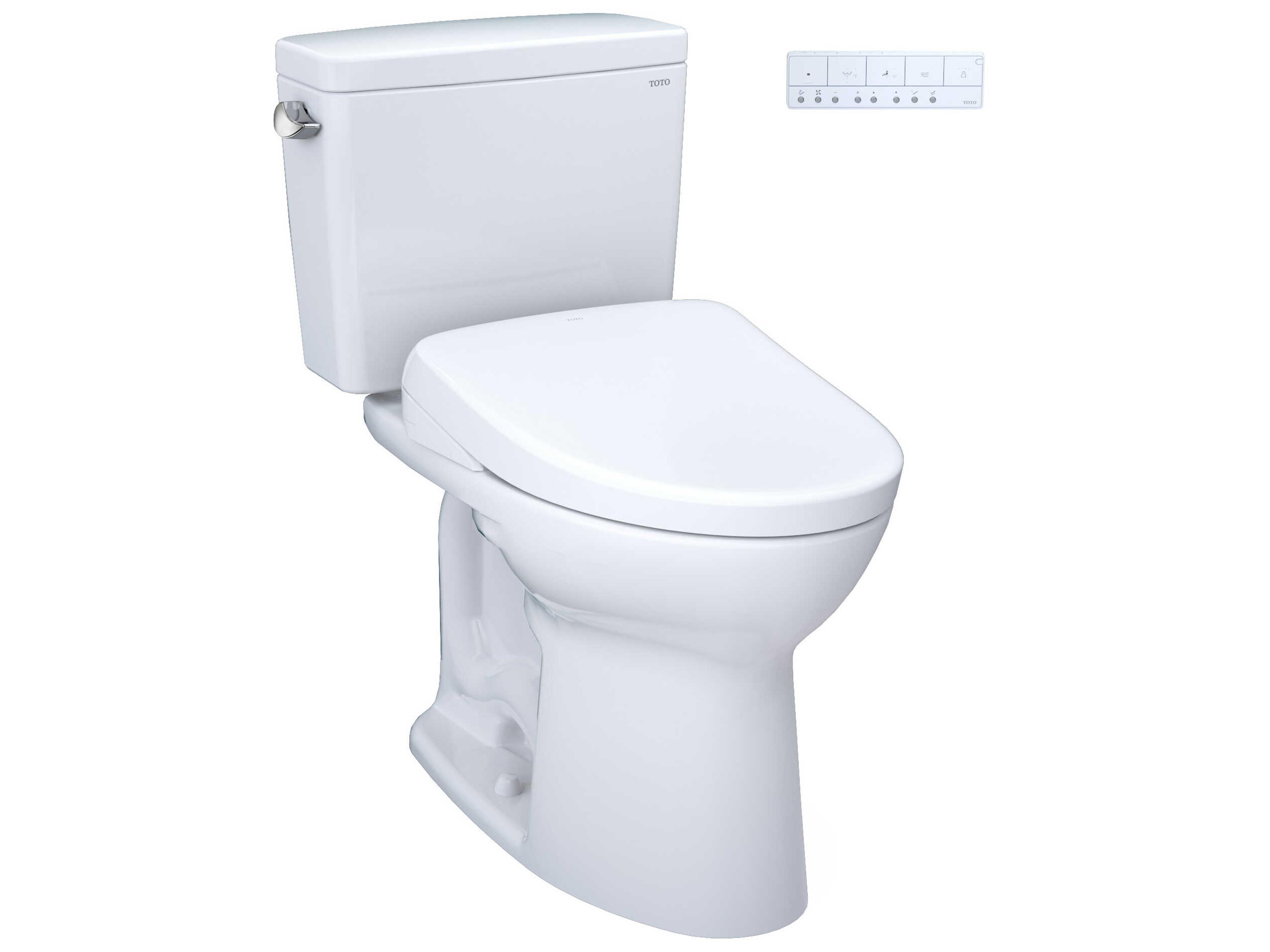 TOTO Drake Washlet+ 2-Piece Elongated Universal Height Tornado Flush Toilet with S7 Contemporary Bidet Seat