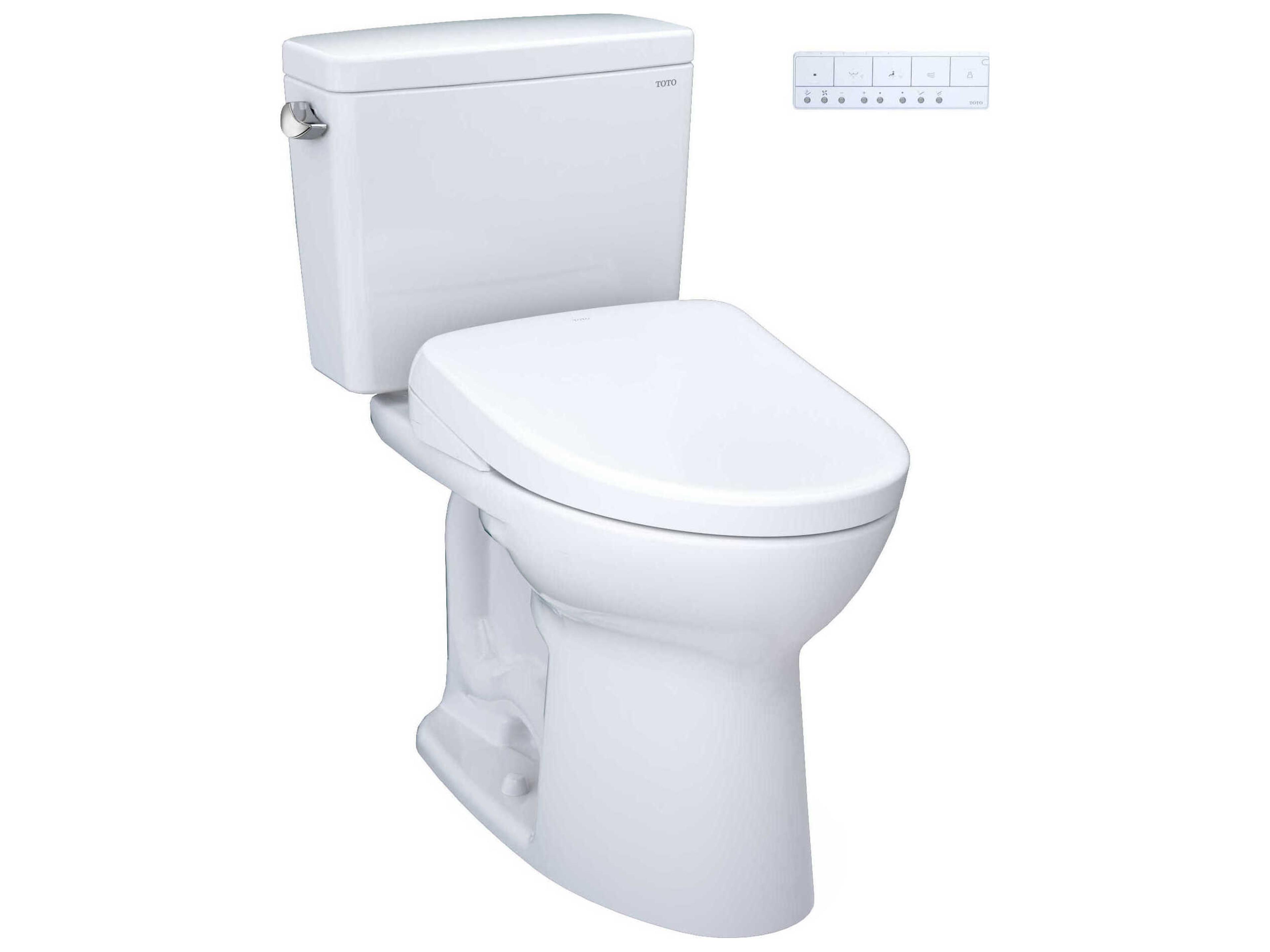TOTO Drake Washlet+ 2-Piece Elongated Tornado Flush Toilet with S7 Contemporary Bidet Seat