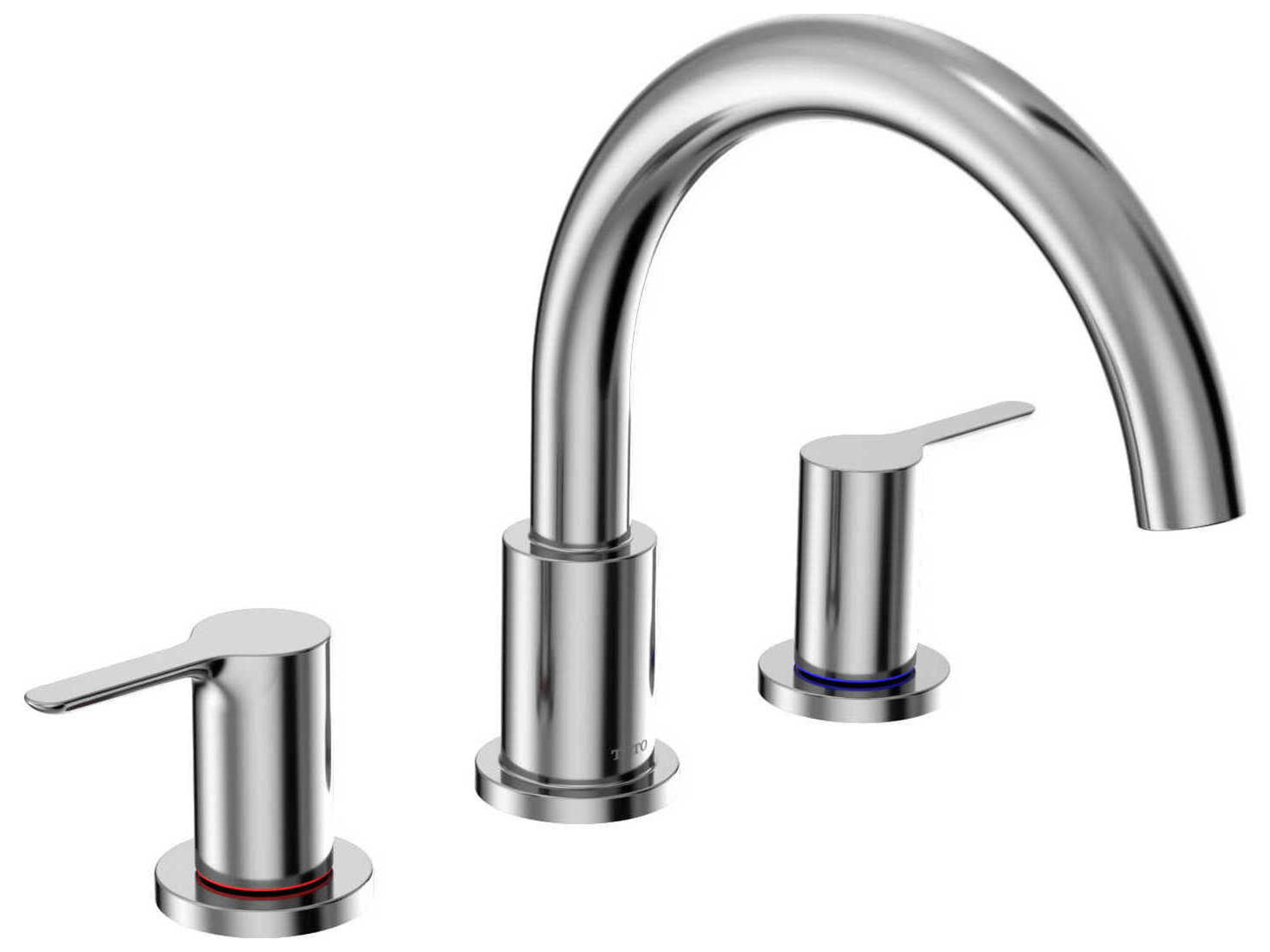 LB-Series Polished Chrome Two-Handle Deck-Mount Roman Tub Filler Trim