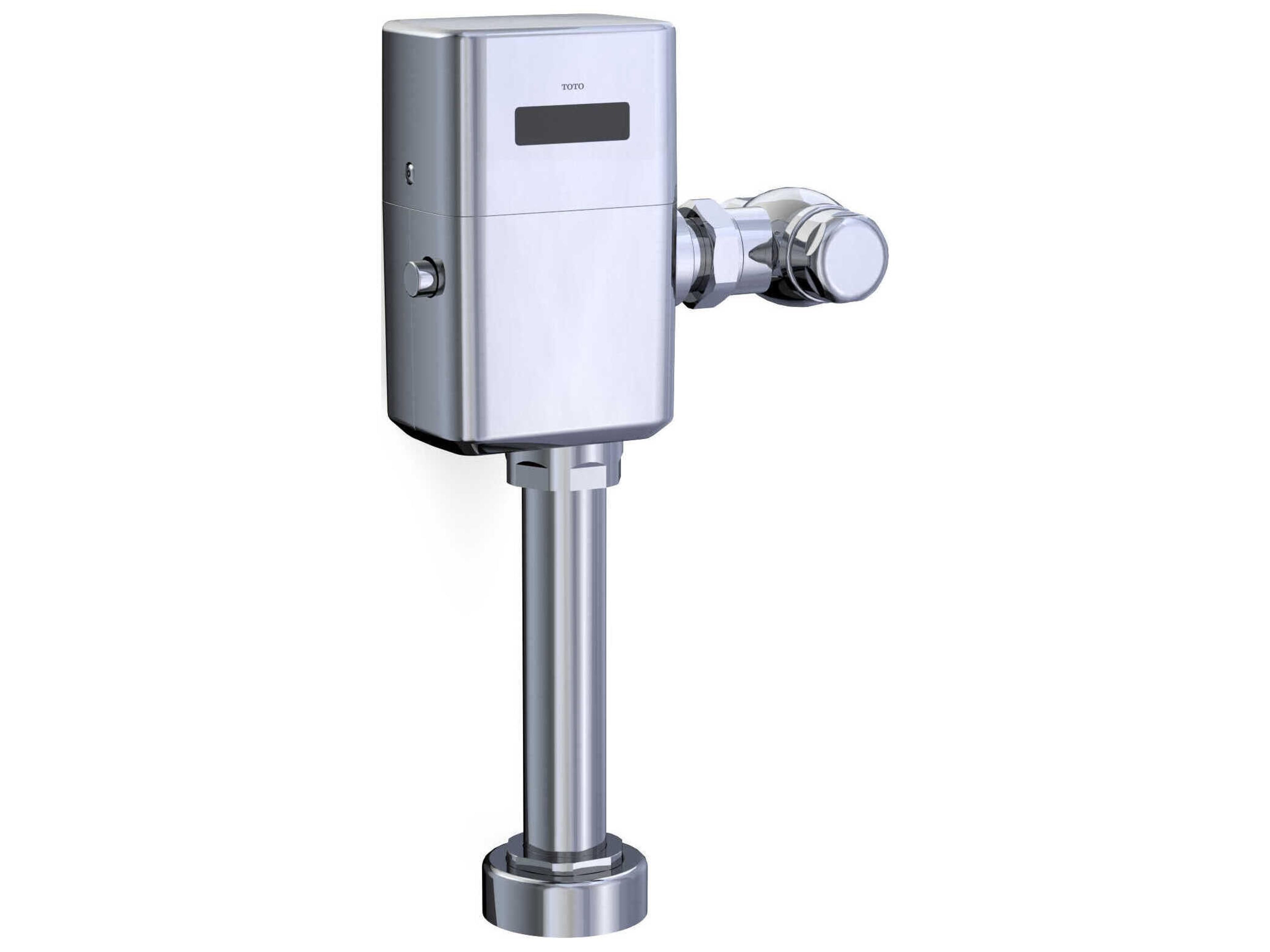 EcoPower Touchless Polished Chrome Toilet Flush Valve for Top Spud with 24" Vacuum Breaker Set