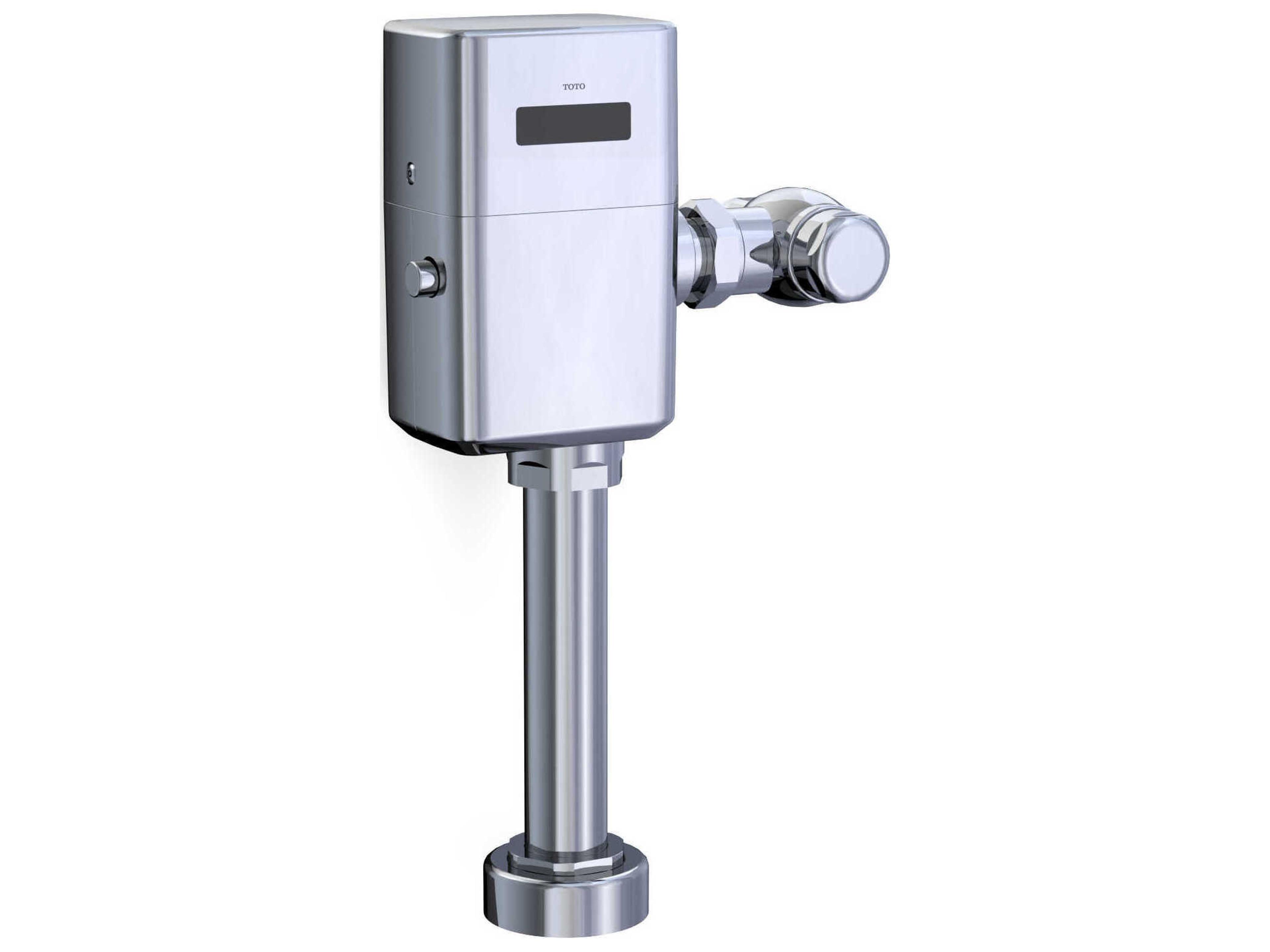 EcoPower Touchless Polished Chrome High-Efficiency Toilet Flushometer Valve for back spud with 12" Vacuum Breaker Set