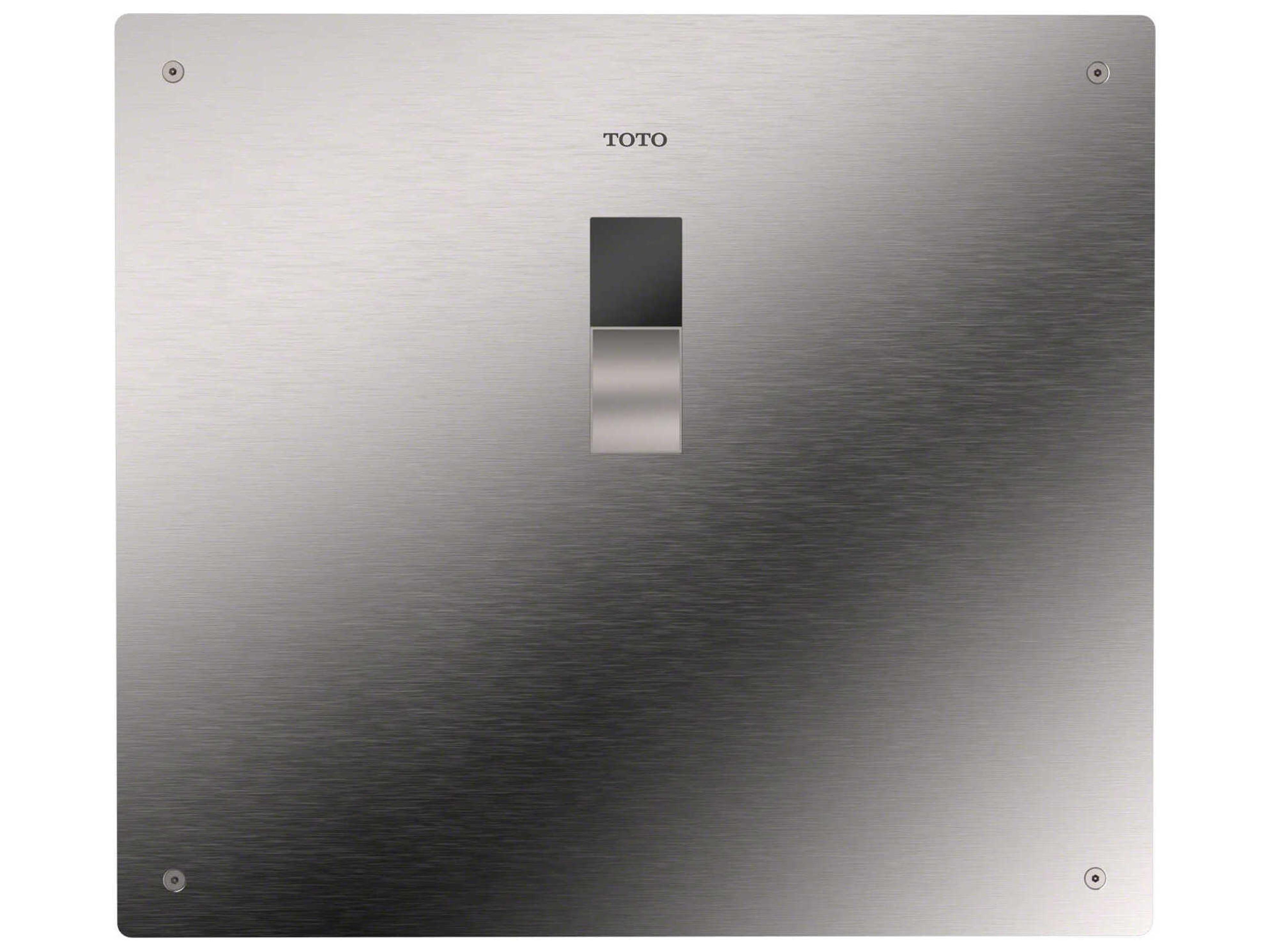 EcoPower Touchless Stainless Steel High-Efficiency Concealed Toilet Flushometer Valve for Top Spud with 14 x 12 Cover Plate